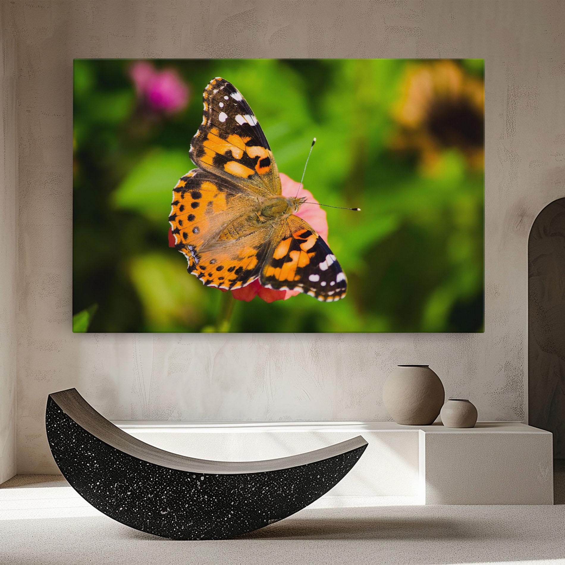 Tablou Canvas Butterfly On Flower mockup 8