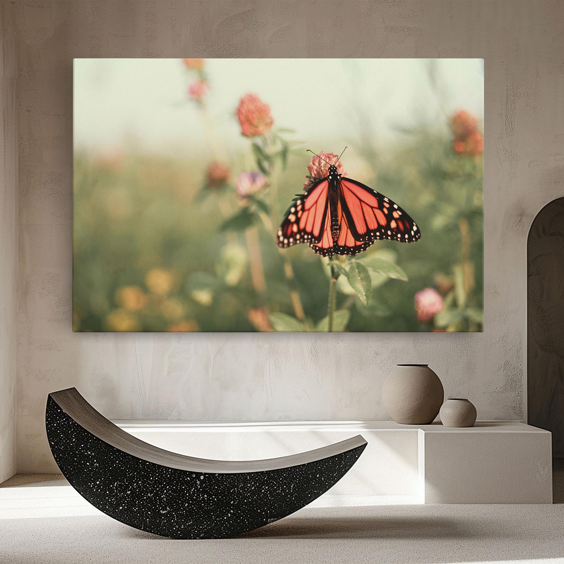 Tablou Canvas Light Red Butterfly mockup 8