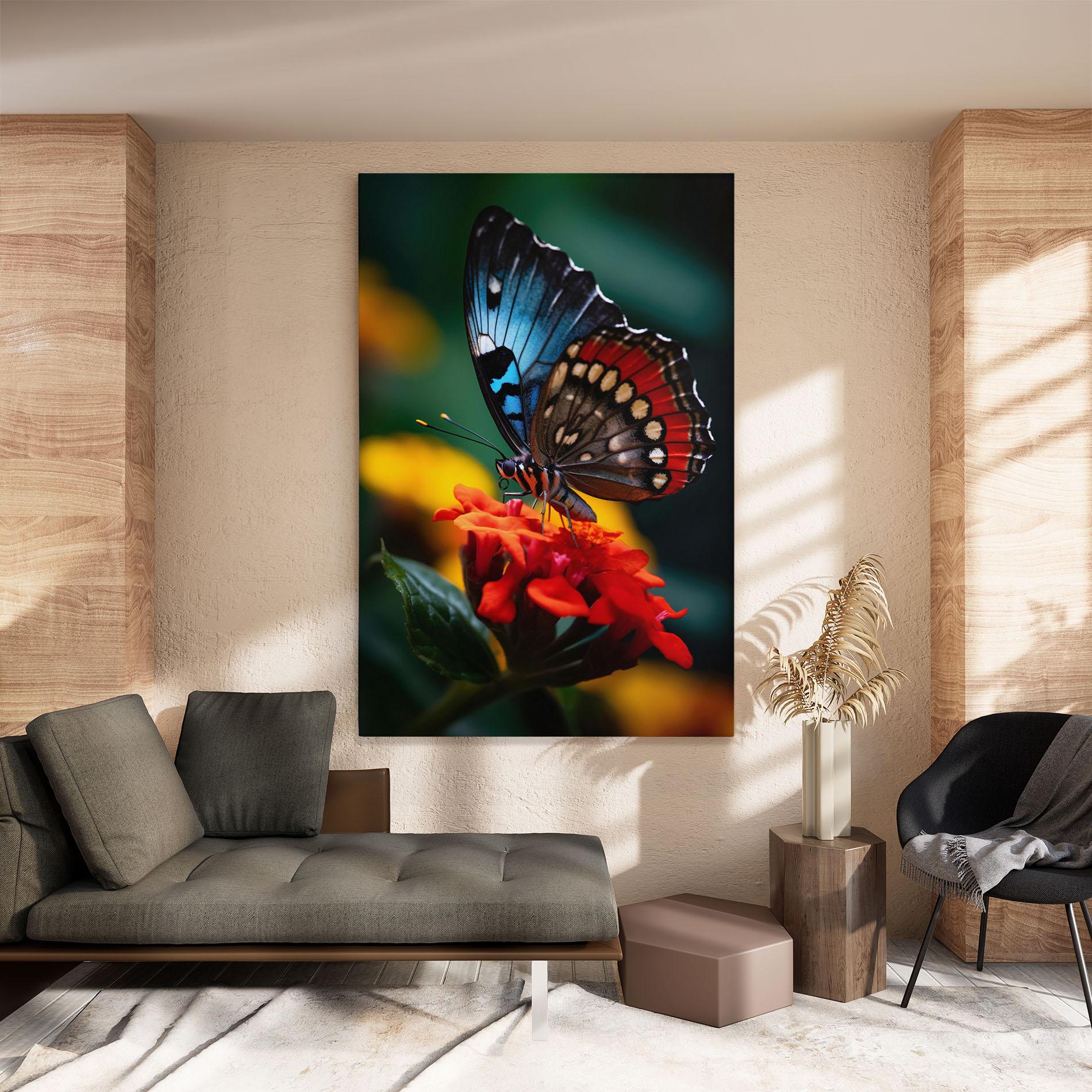 Tablou Canvas Blue Red Butterfly mockup 8