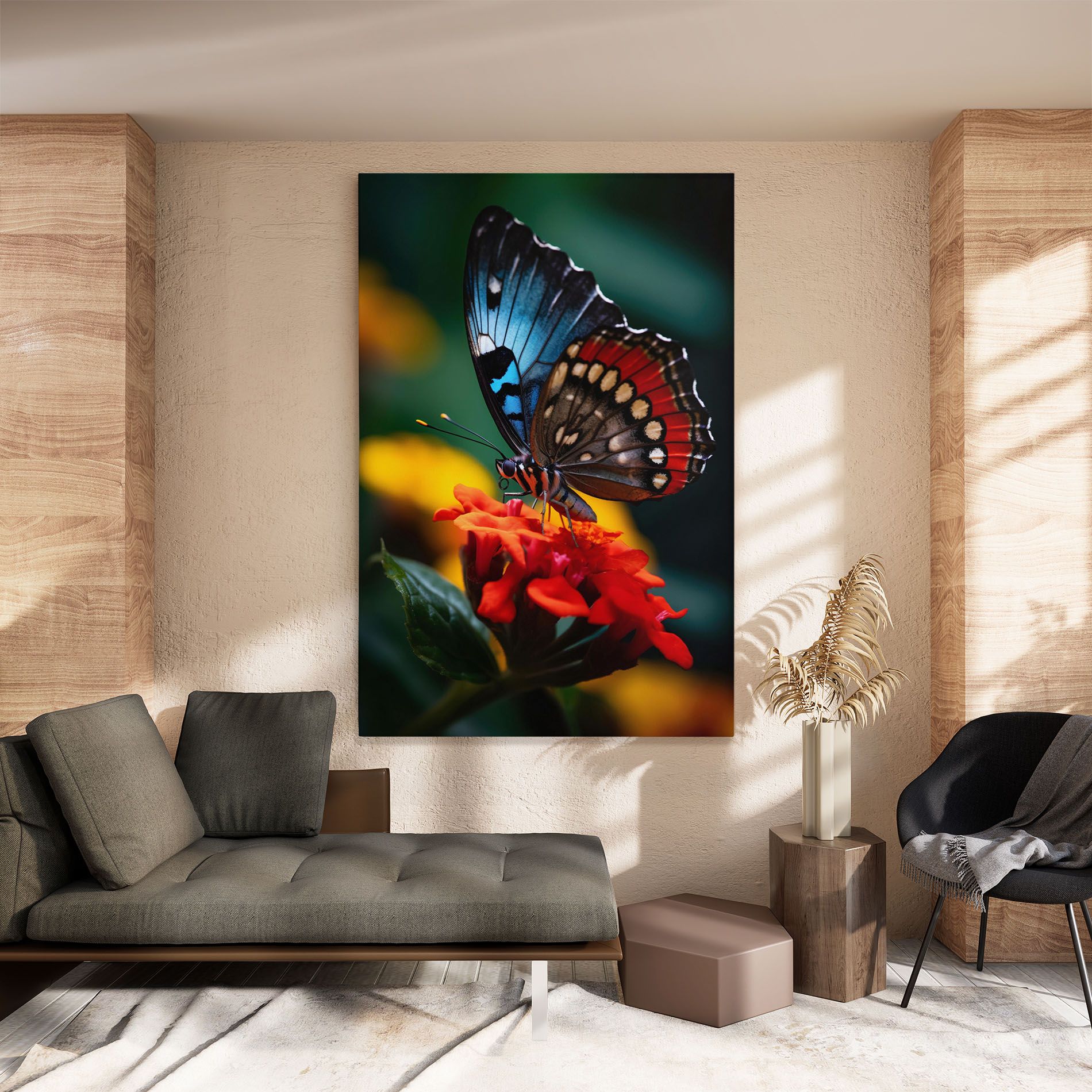 Blue Red Butterfly mockup 8