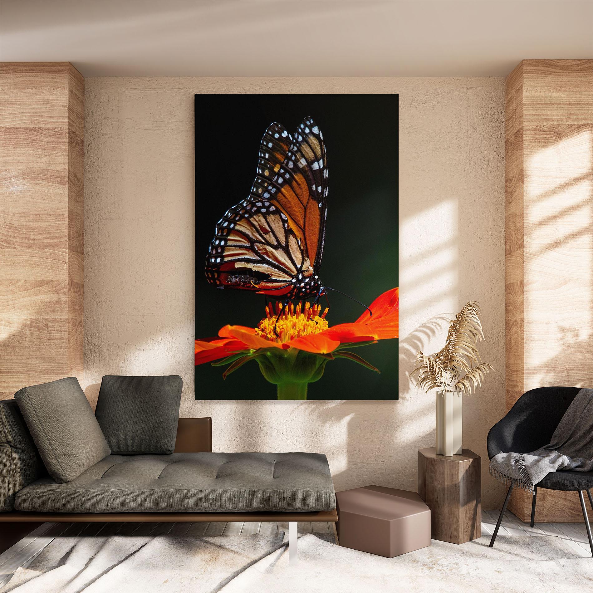 Tablou Canvas Dark Orange Butterfy mockup 8