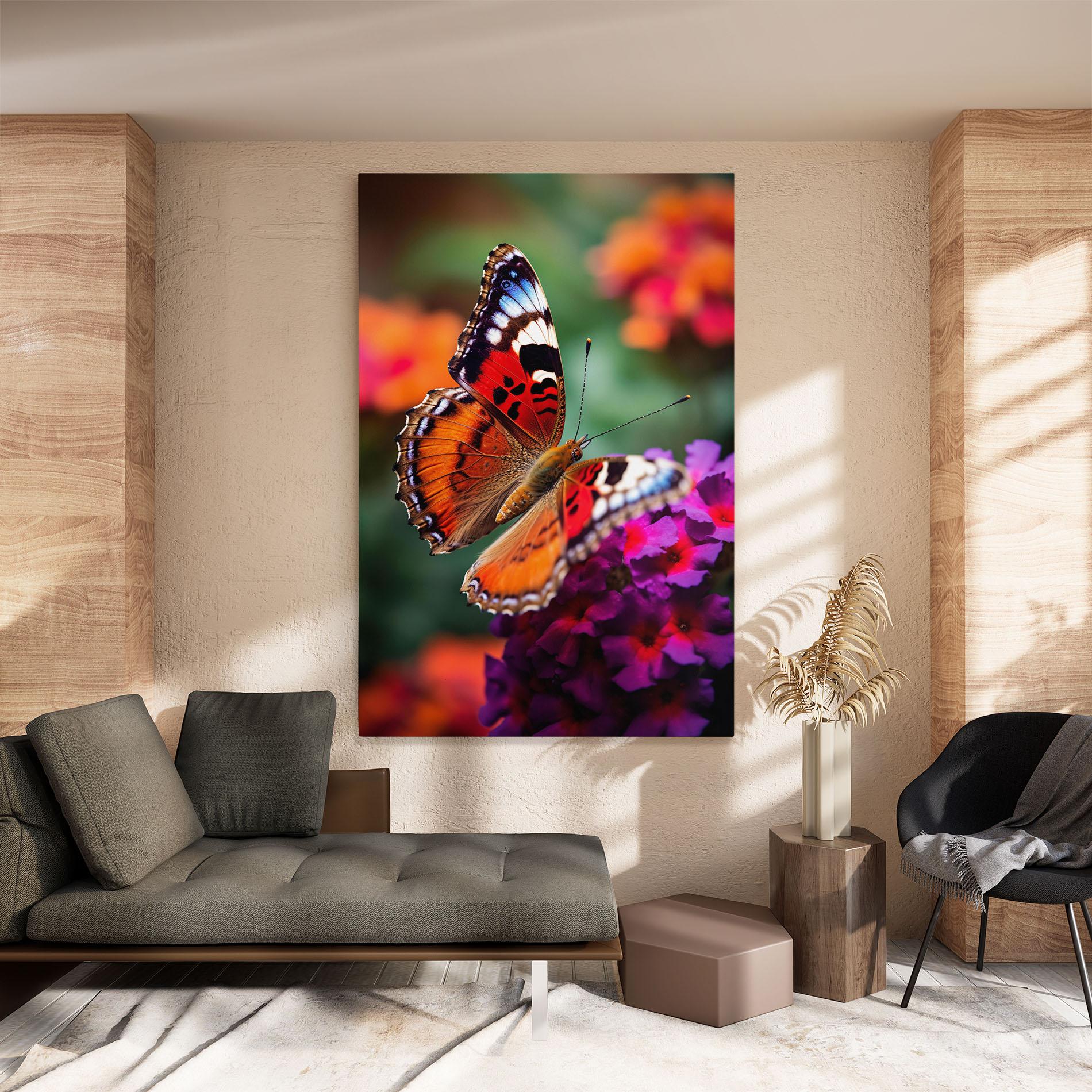 Tablou Canvas Red Blue Butterfly mockup 8