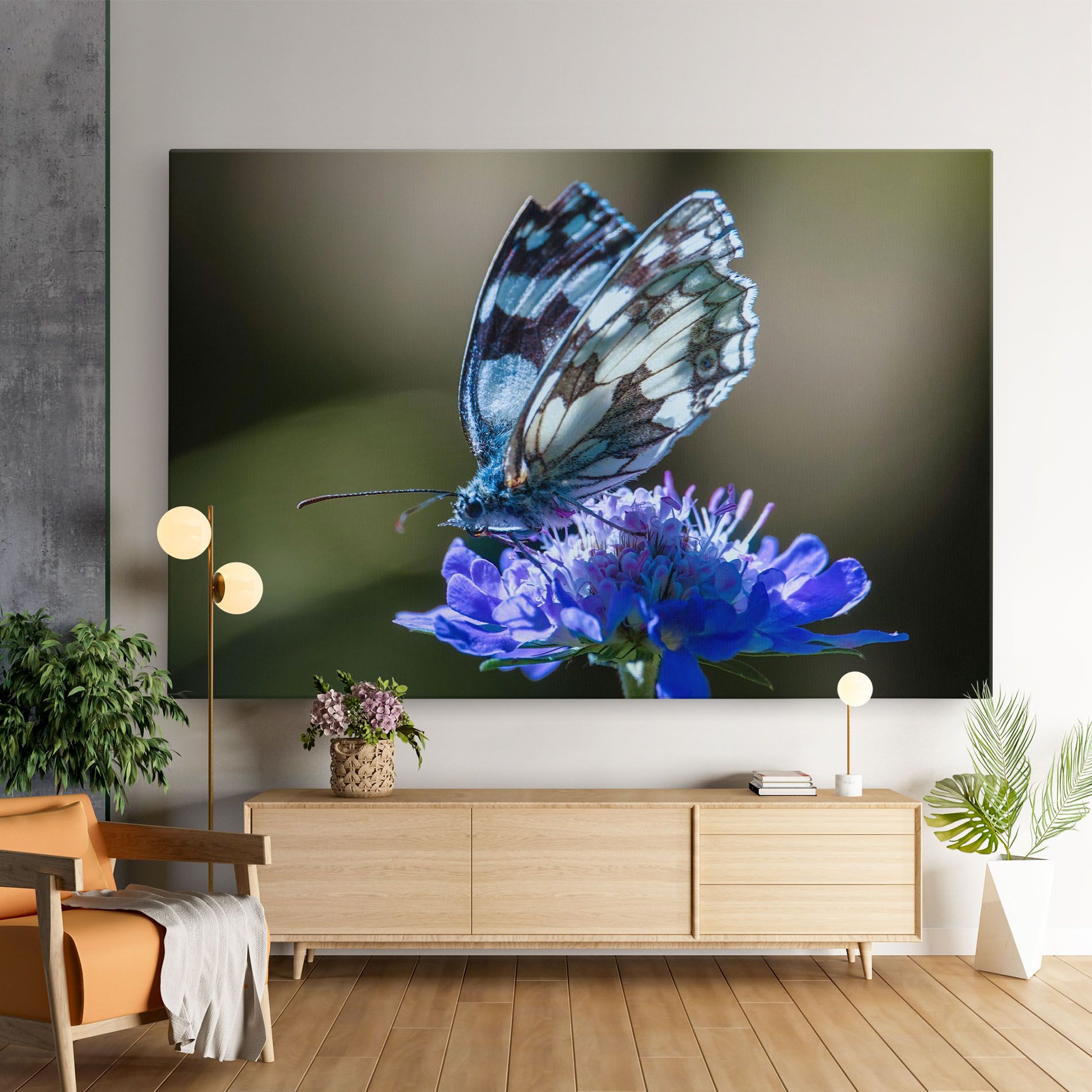 Blue Butterfly In Nature mockup 9