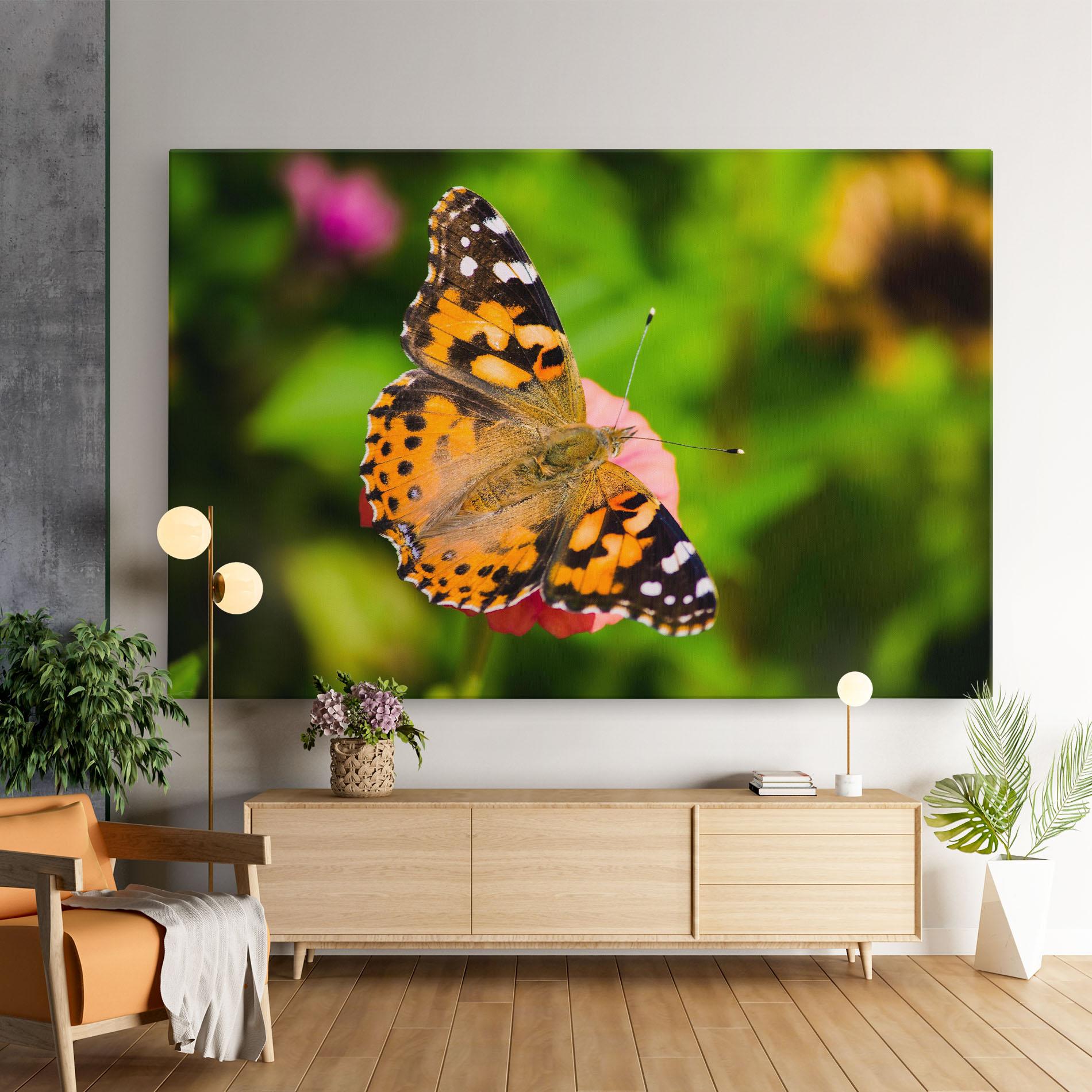 Tablou Canvas Butterfly On Flower mockup 9