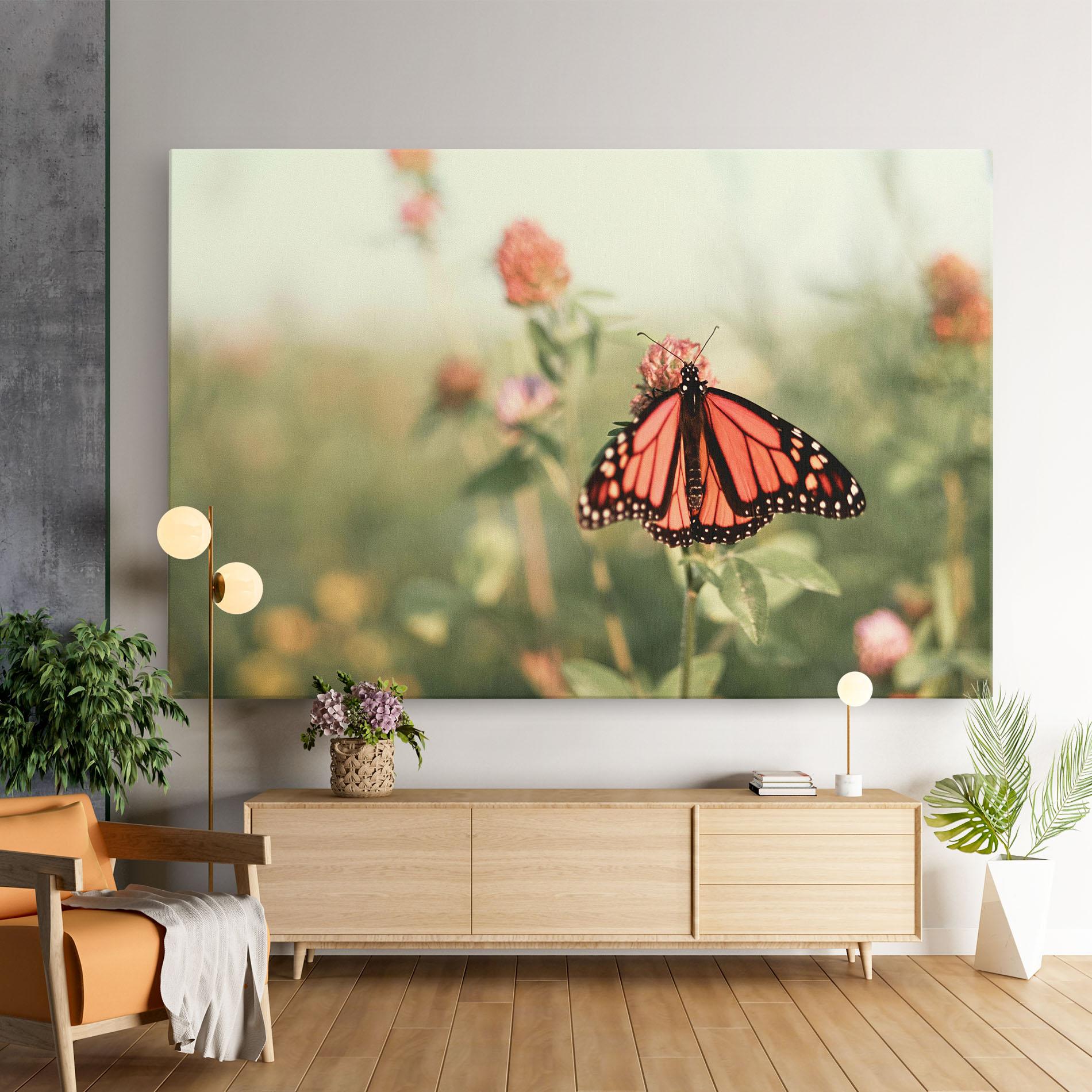 Tablou Canvas Light Red Butterfly mockup 9