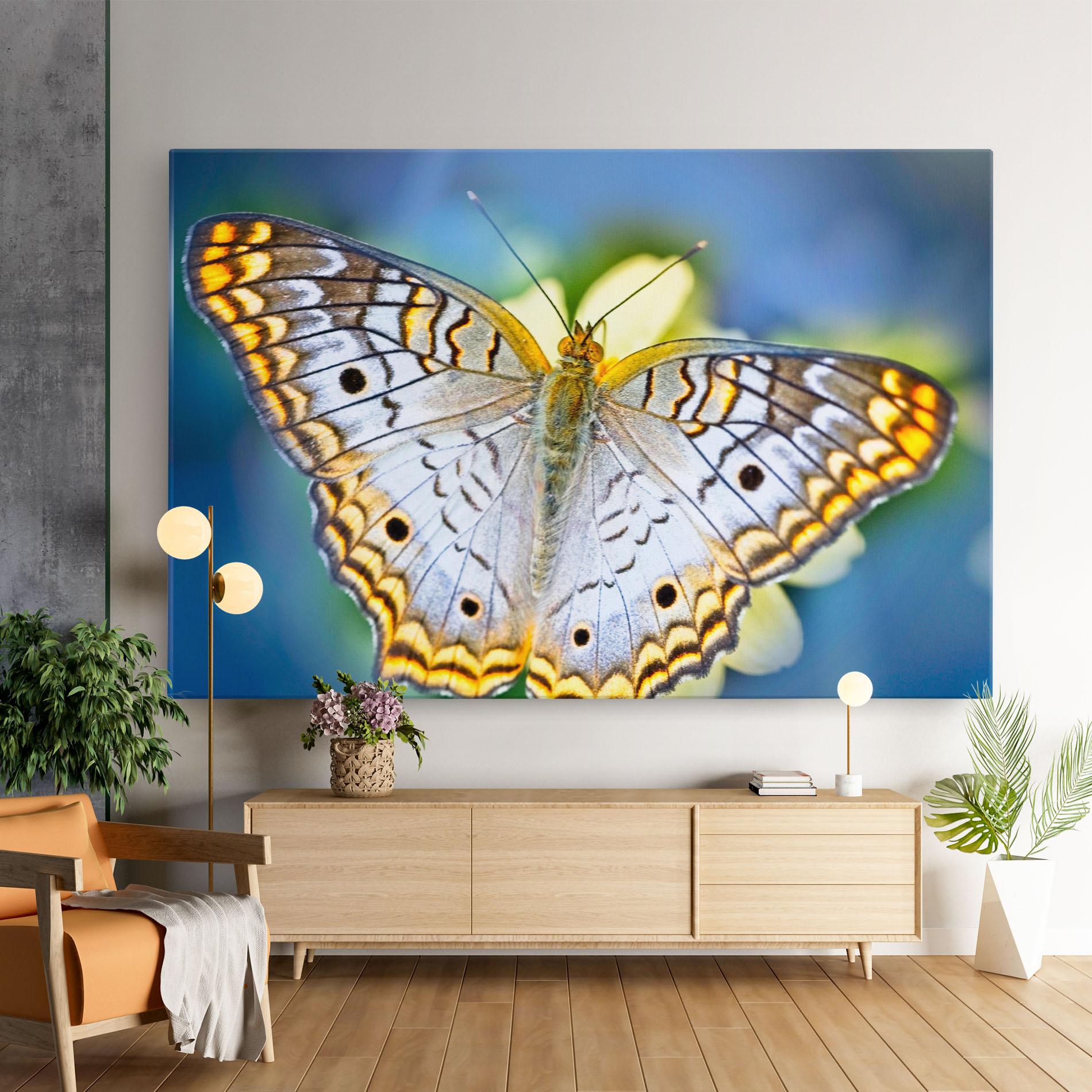 Tablou Canvas Yellow Grey Butterfly mockup 9