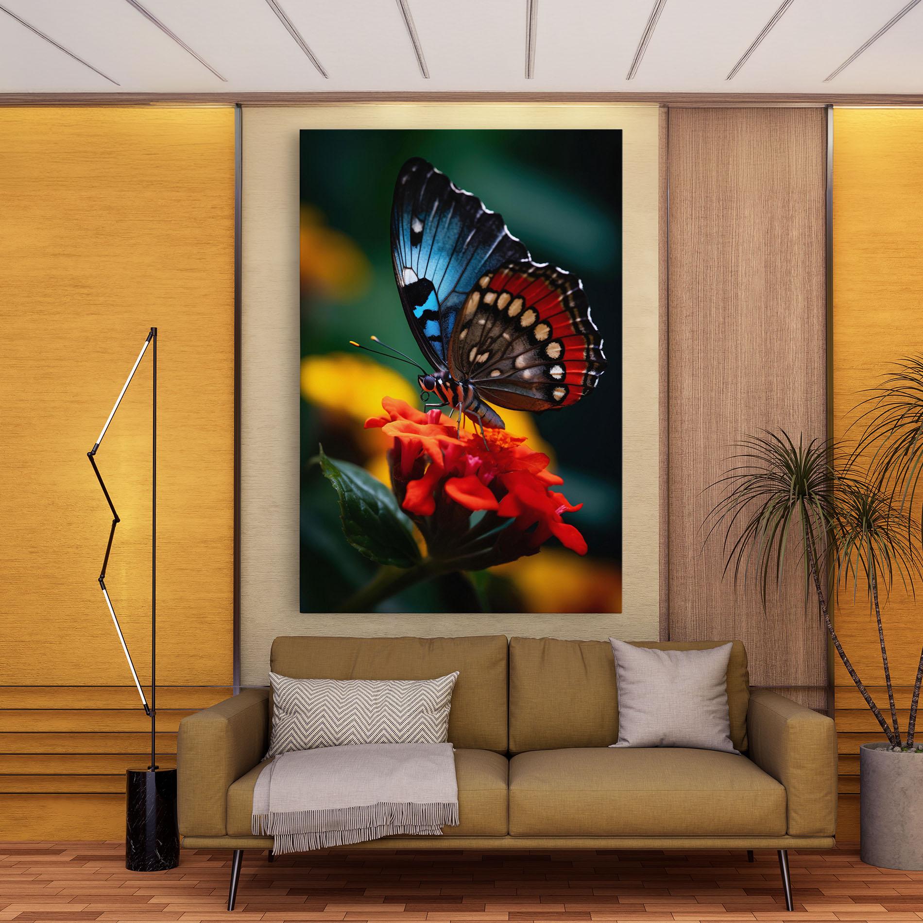 Tablou Canvas Blue Red Butterfly mockup 9