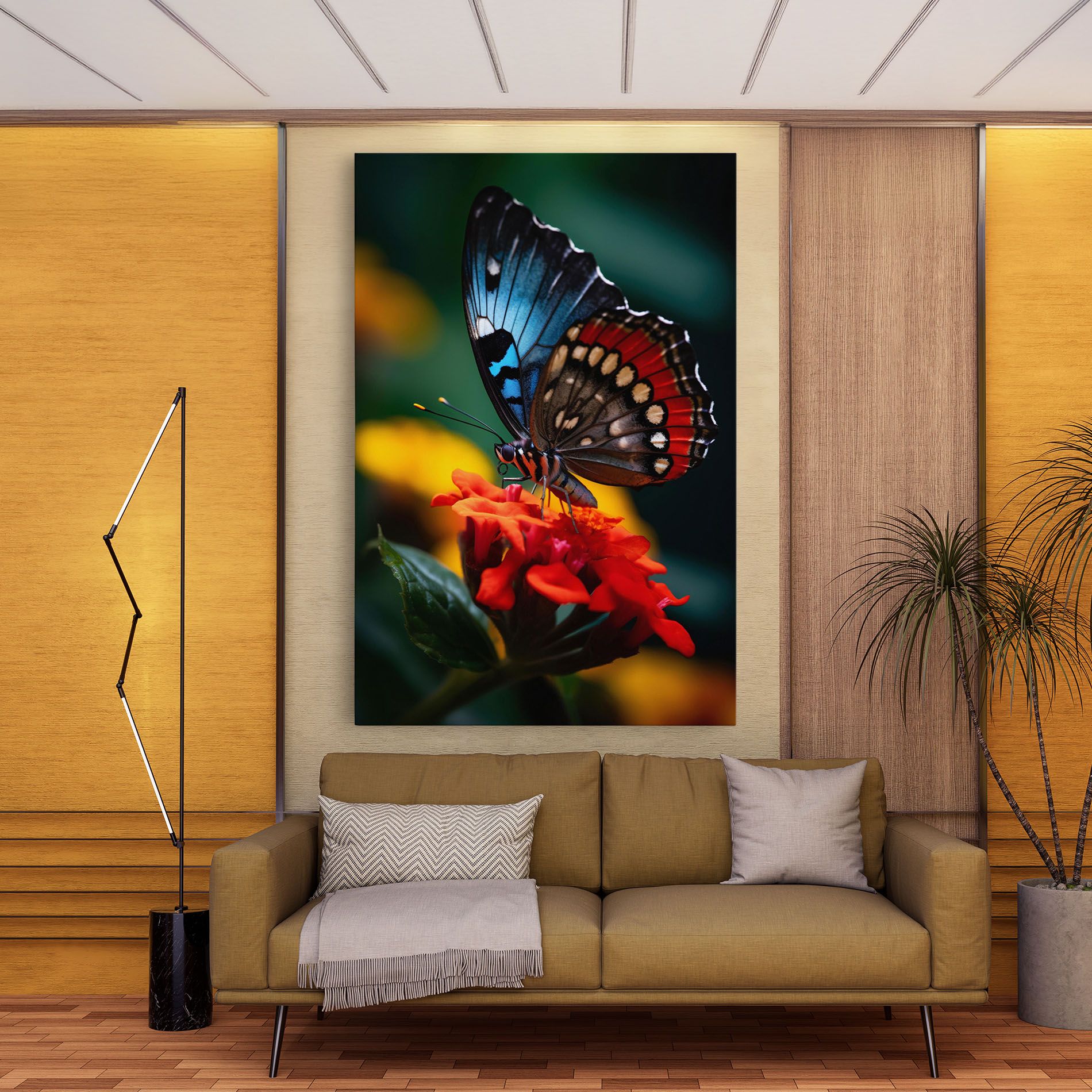 Blue Red Butterfly mockup 9