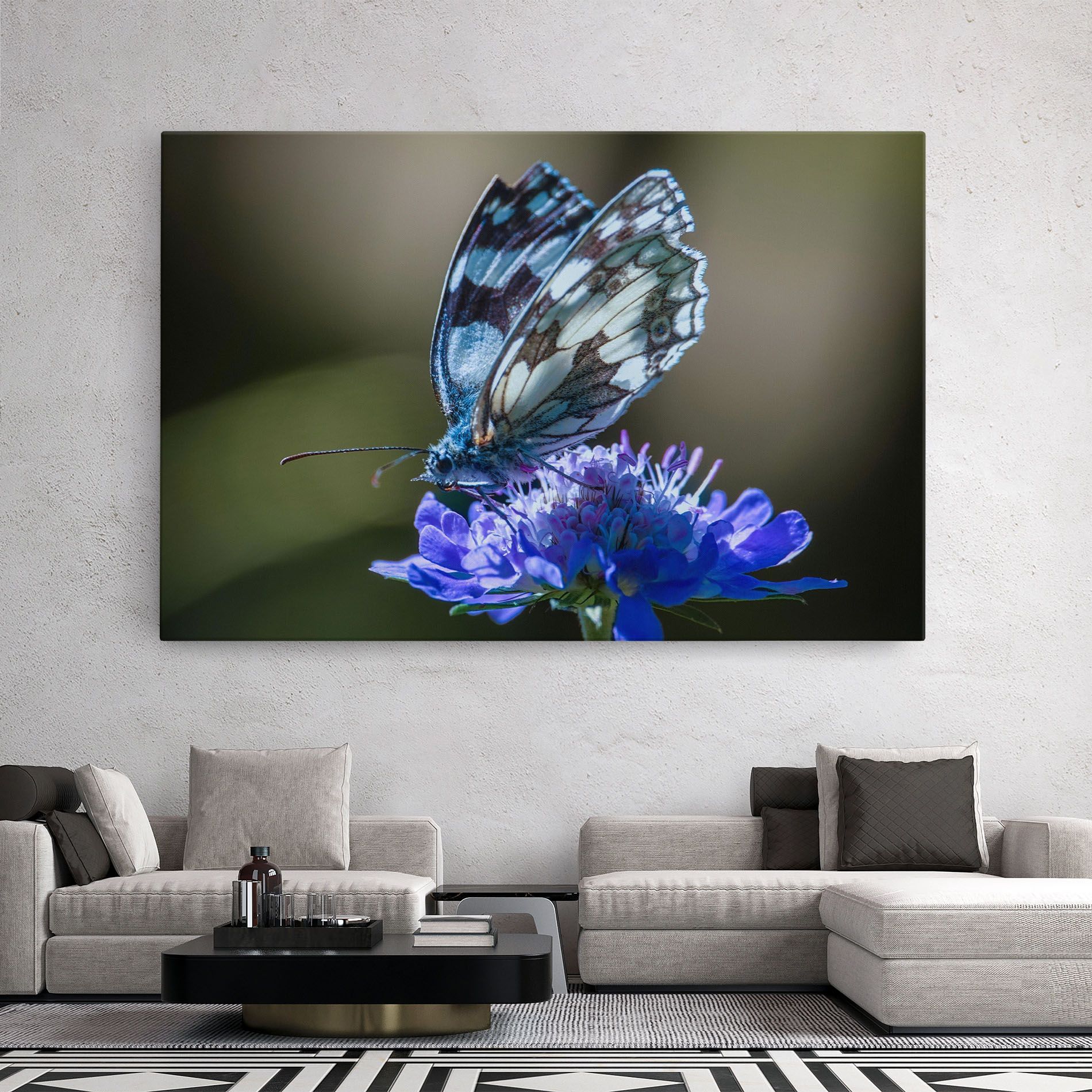 Blue Butterfly In Nature mockup 2