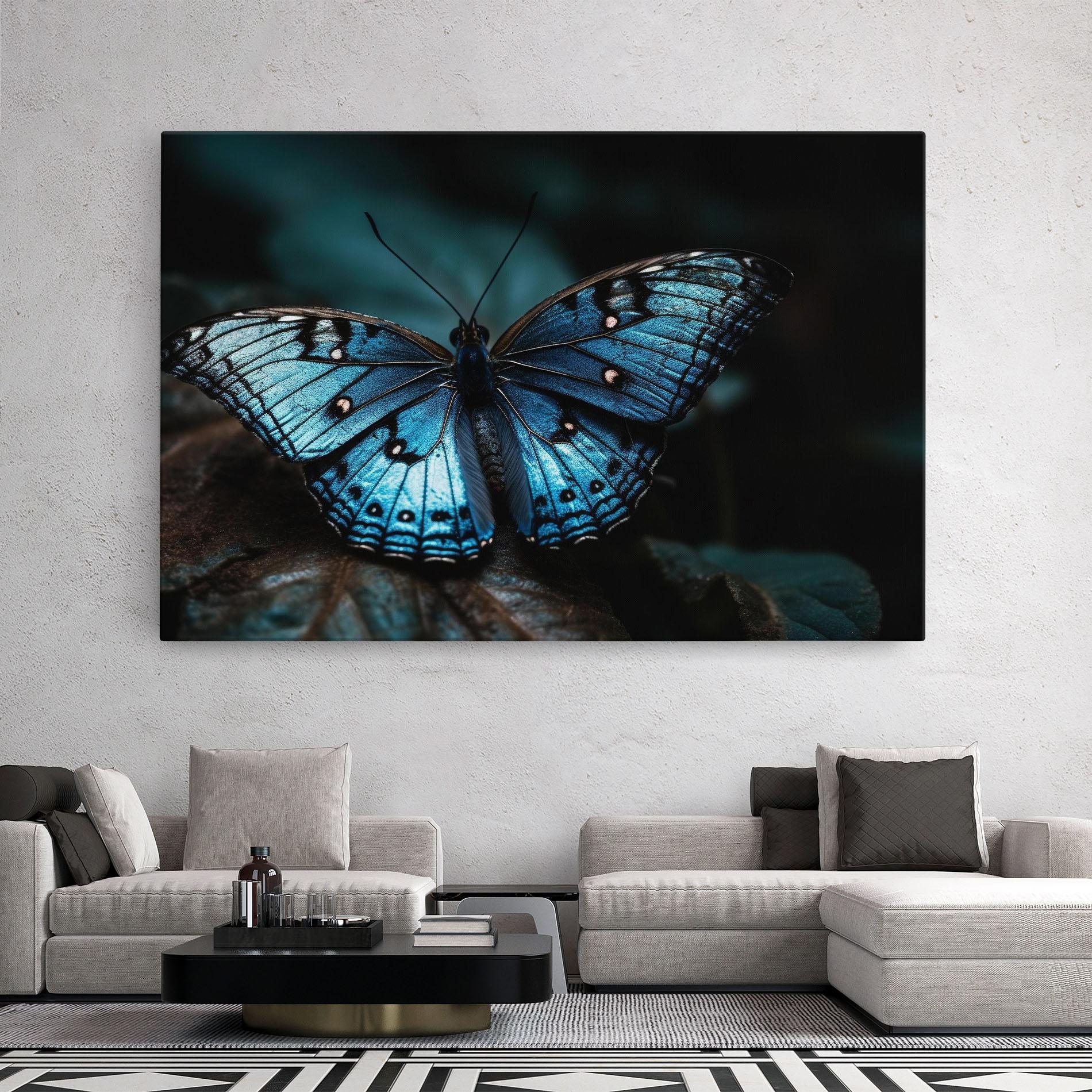 Tablou Canvas Dark Blue Buterfly mockup 2