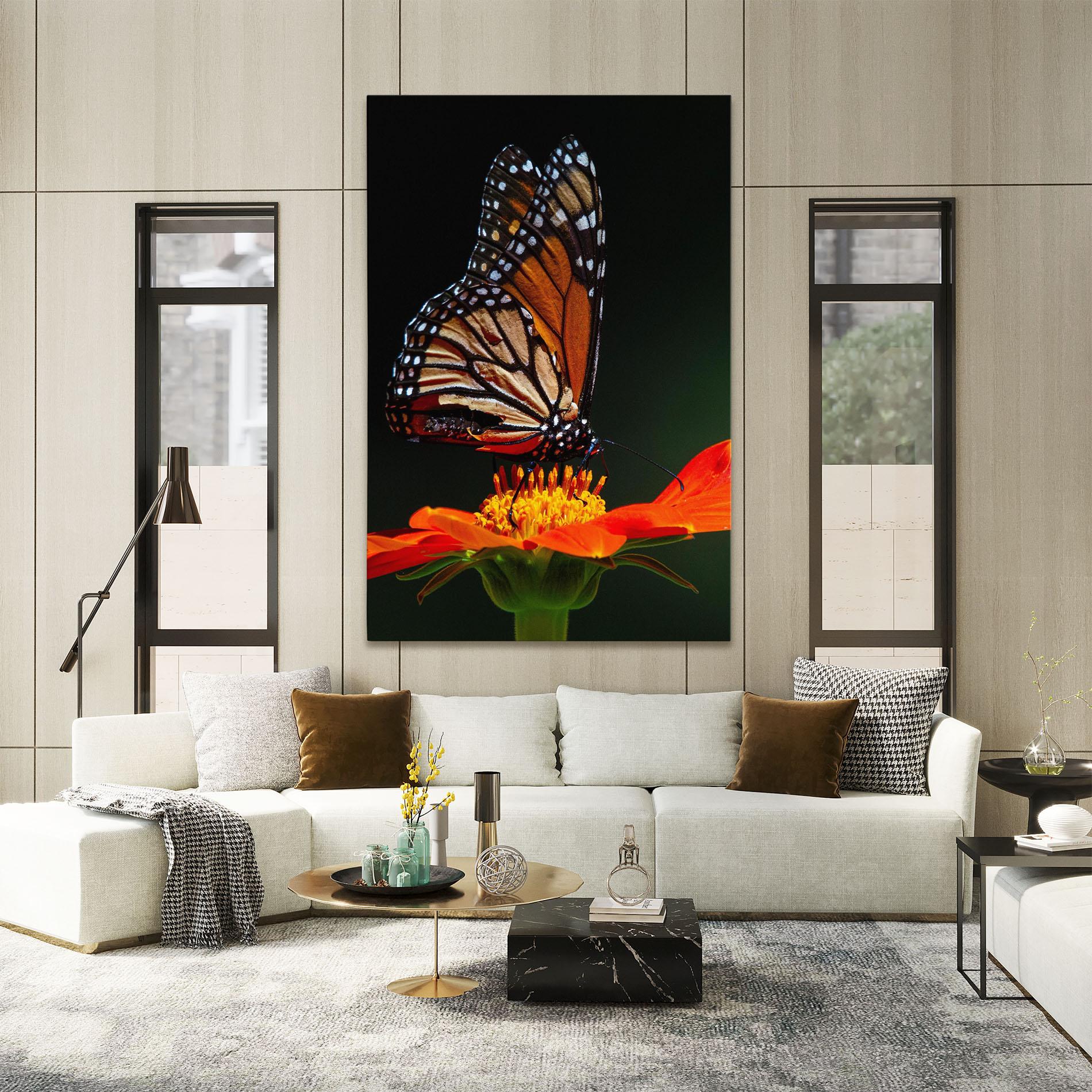 Tablou Canvas Dark Orange Butterfy mockup 2