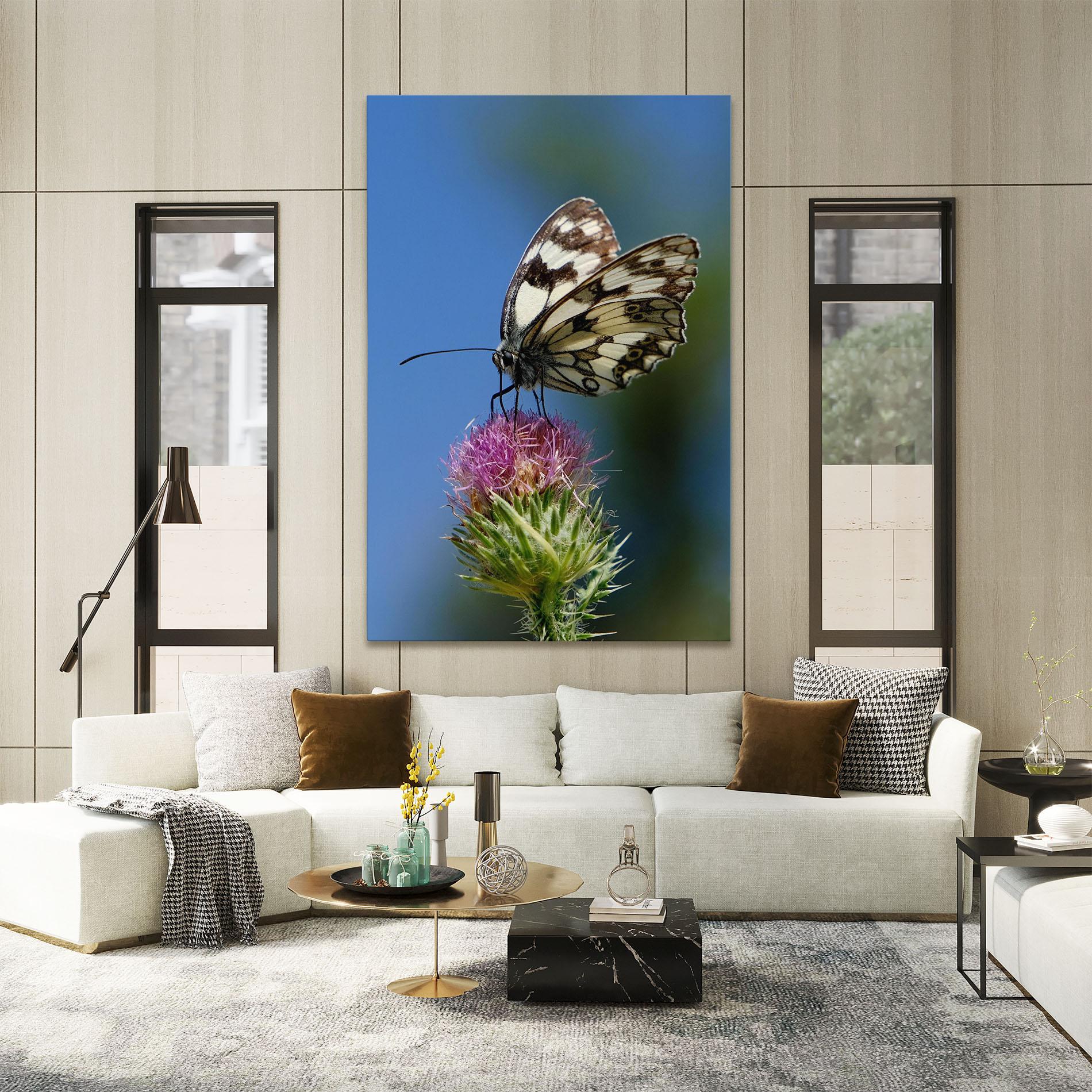 Tablou Canvas Grey White Butterfly mockup 2