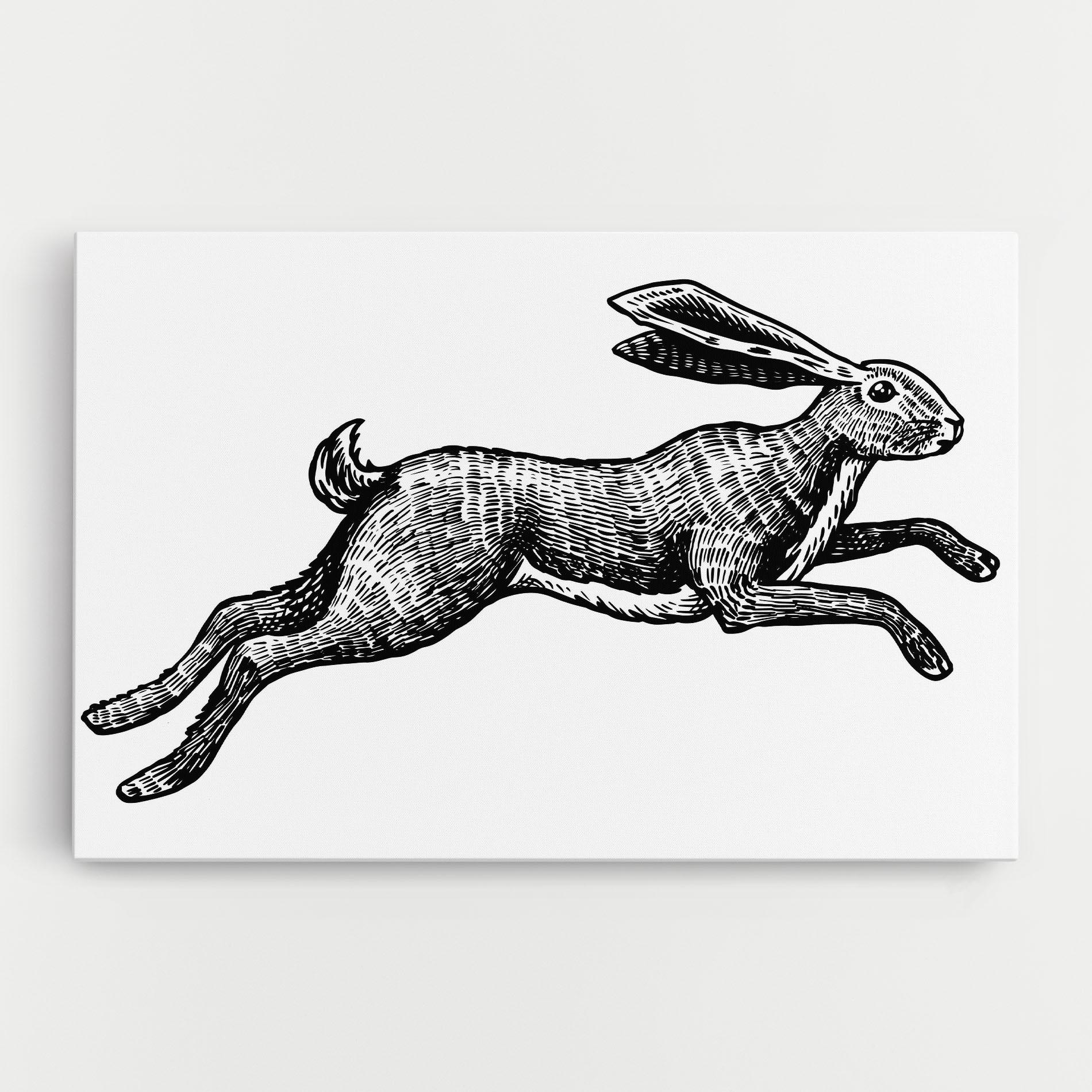 Tablou Canvas Black Line Bunny mockup 0