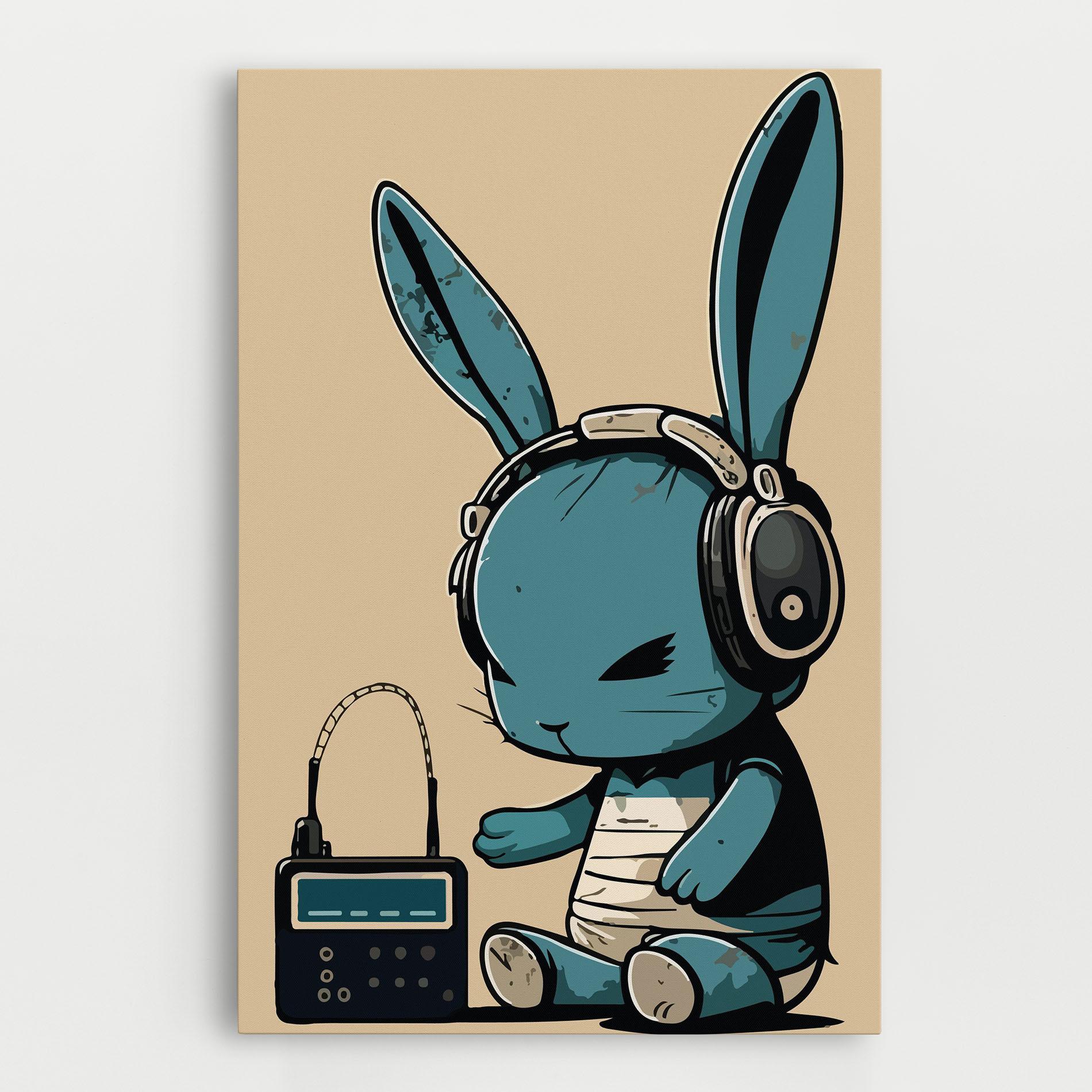 Tablou Canvas Blue Baby Bunny mockup 0