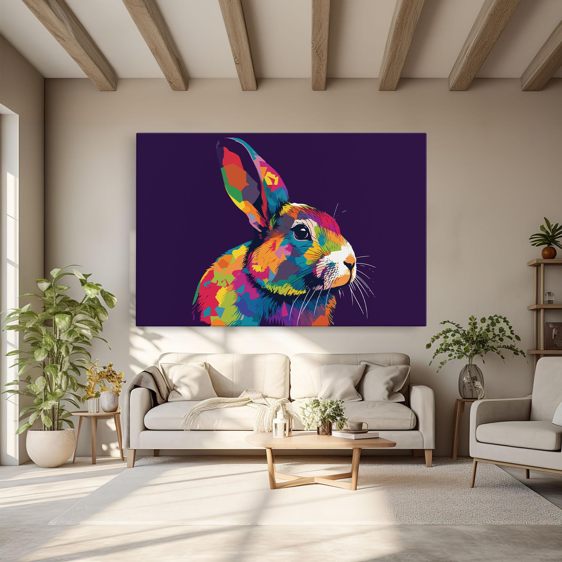 Tablou Canvas Bunny On Purple mockup 6