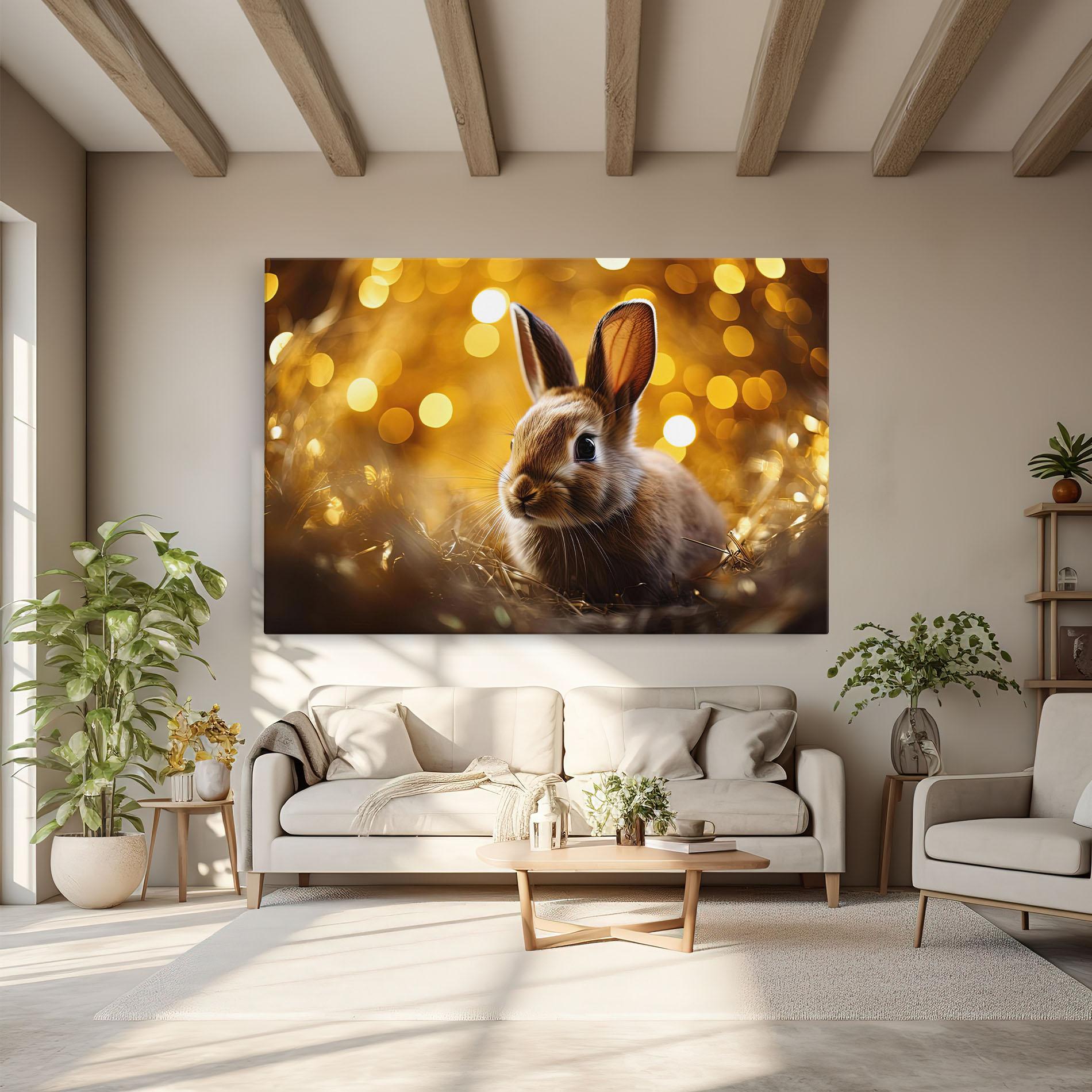 Tablou Canvas Gold Lights Bunny mockup 6