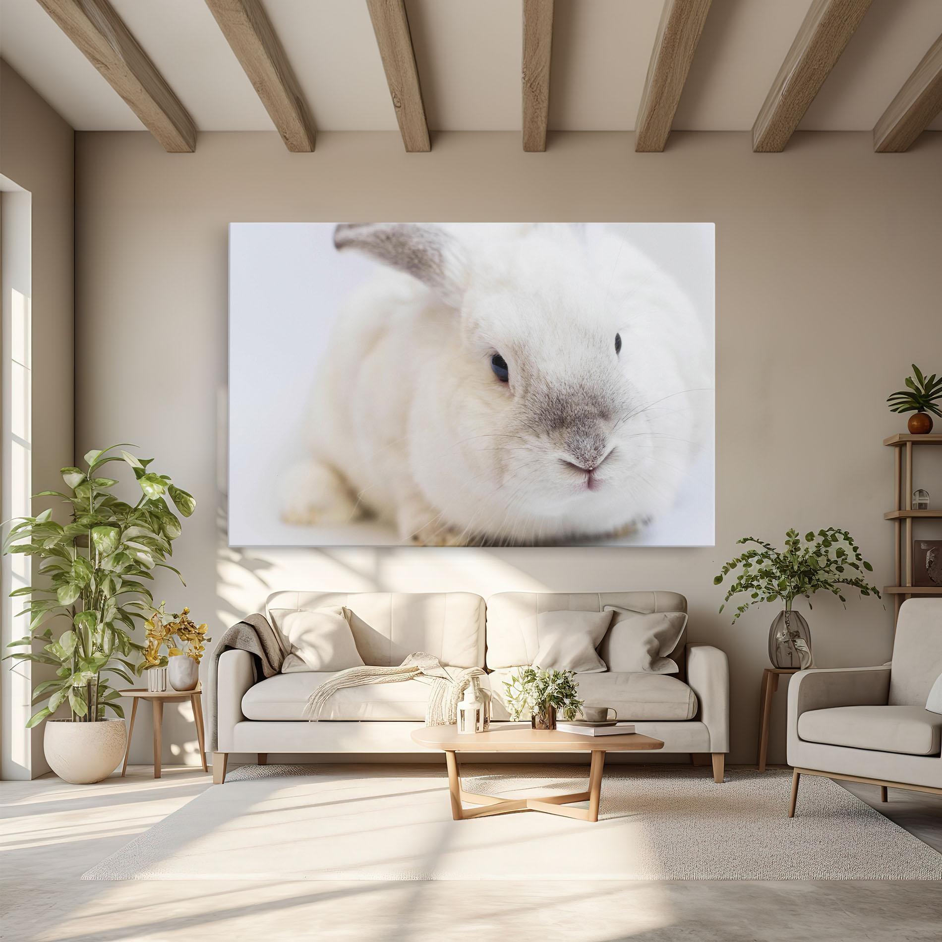 Tablou Canvas Light Grey Bunny mockup 6