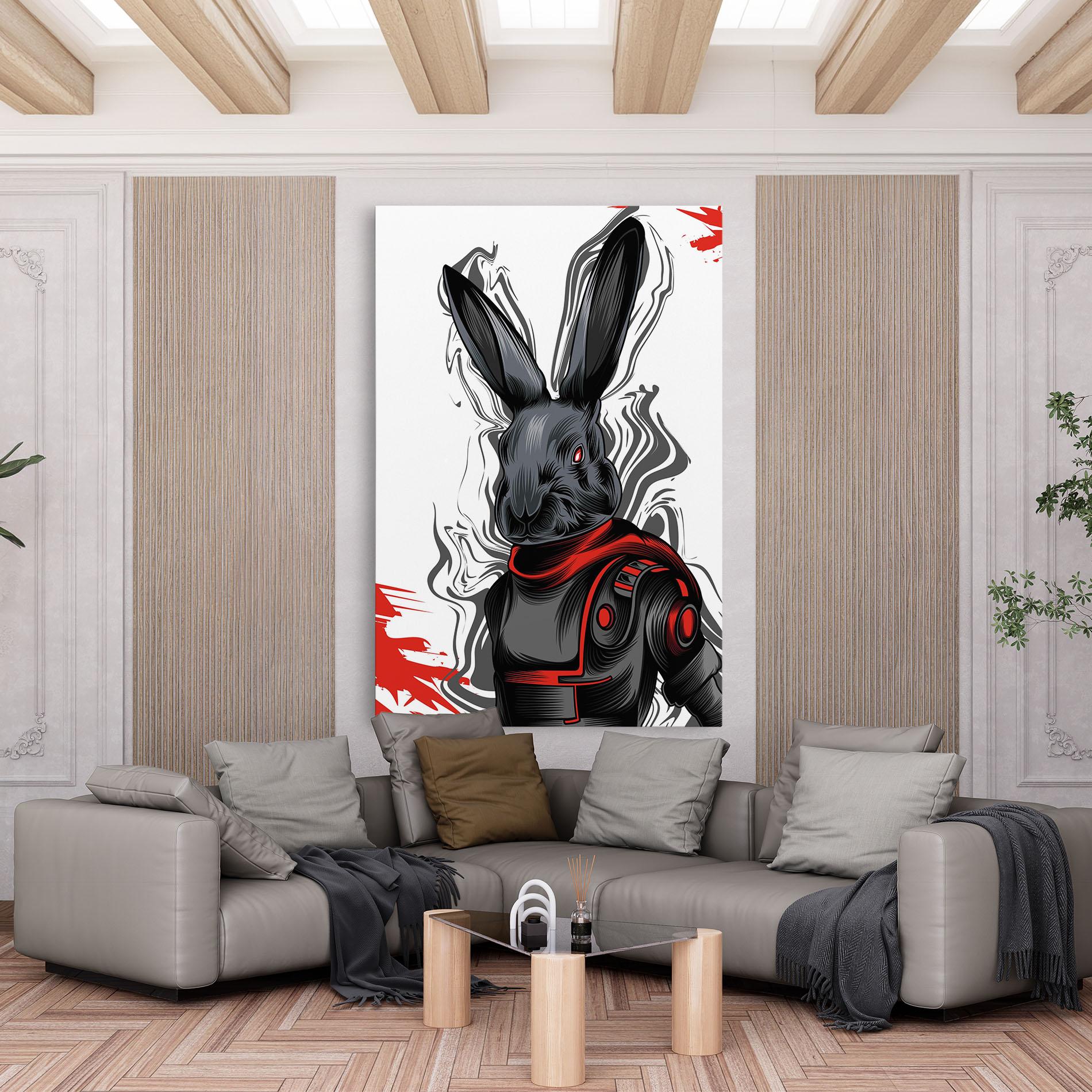 Tablou Canvas Cyborg Red Bunny mockup 6