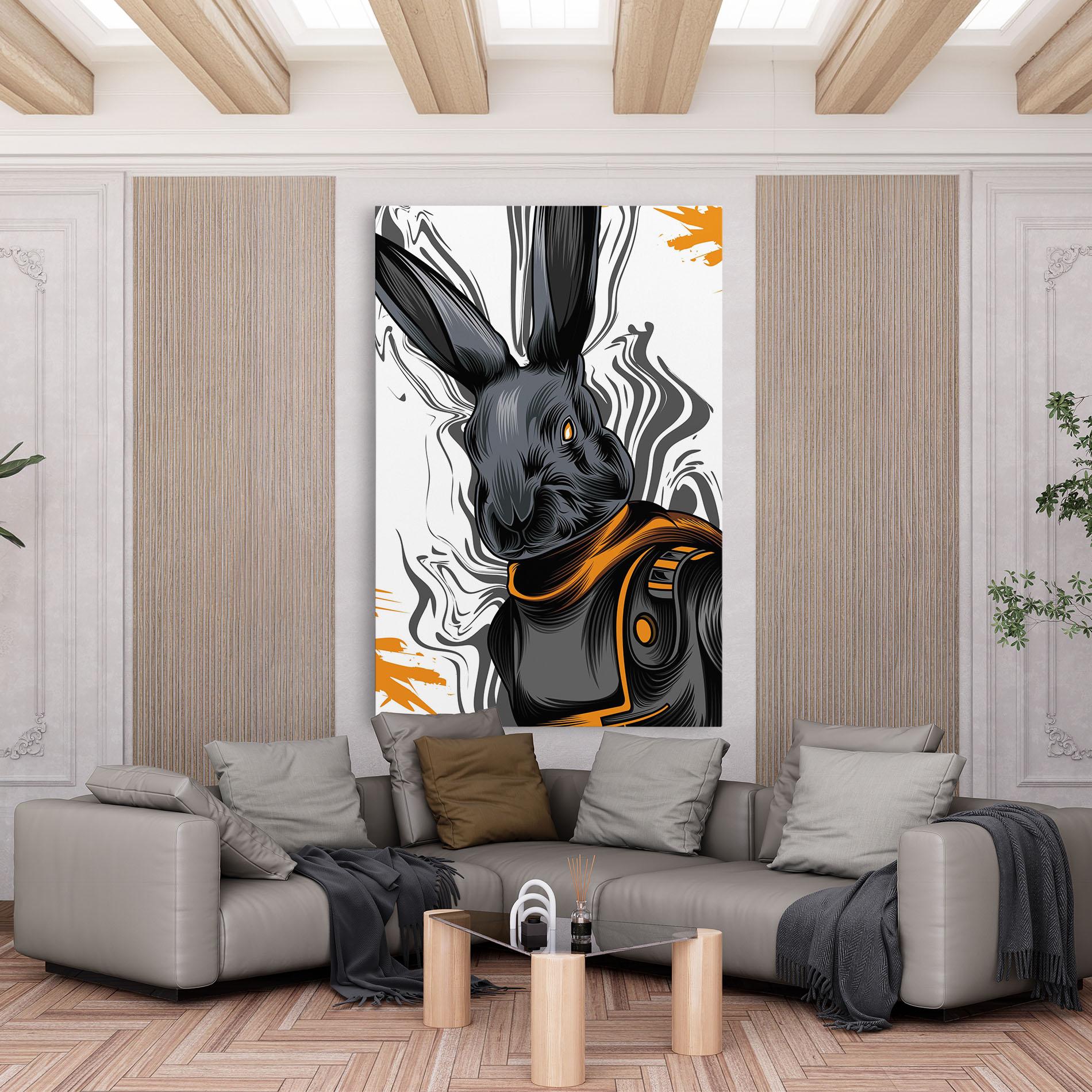Tablou Canvas Cyborg Yellow Bunny mockup 6