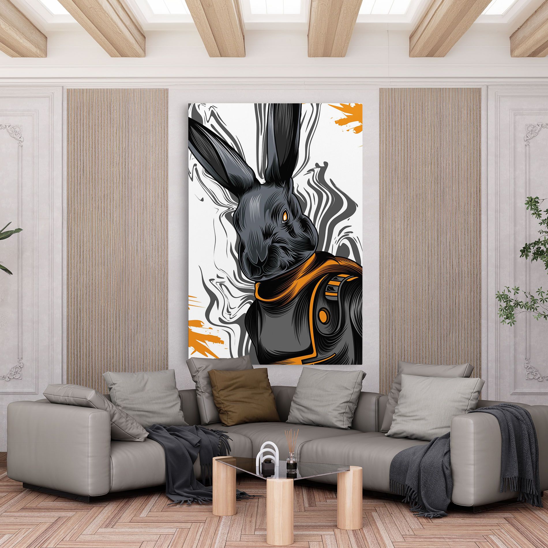 Cyborg Yellow Bunny mockup 6