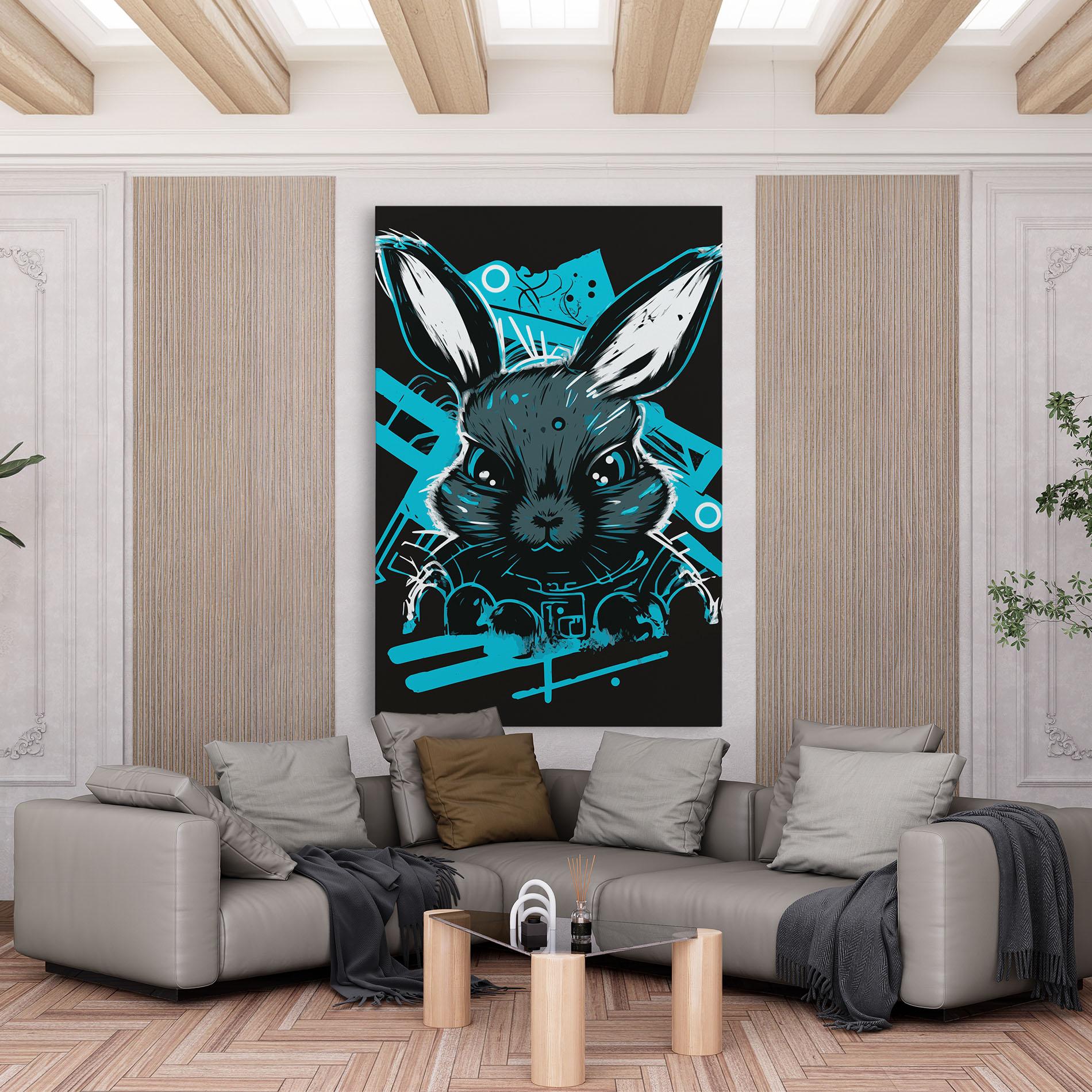 Tablou Canvas Grey Blue Bunny mockup 6