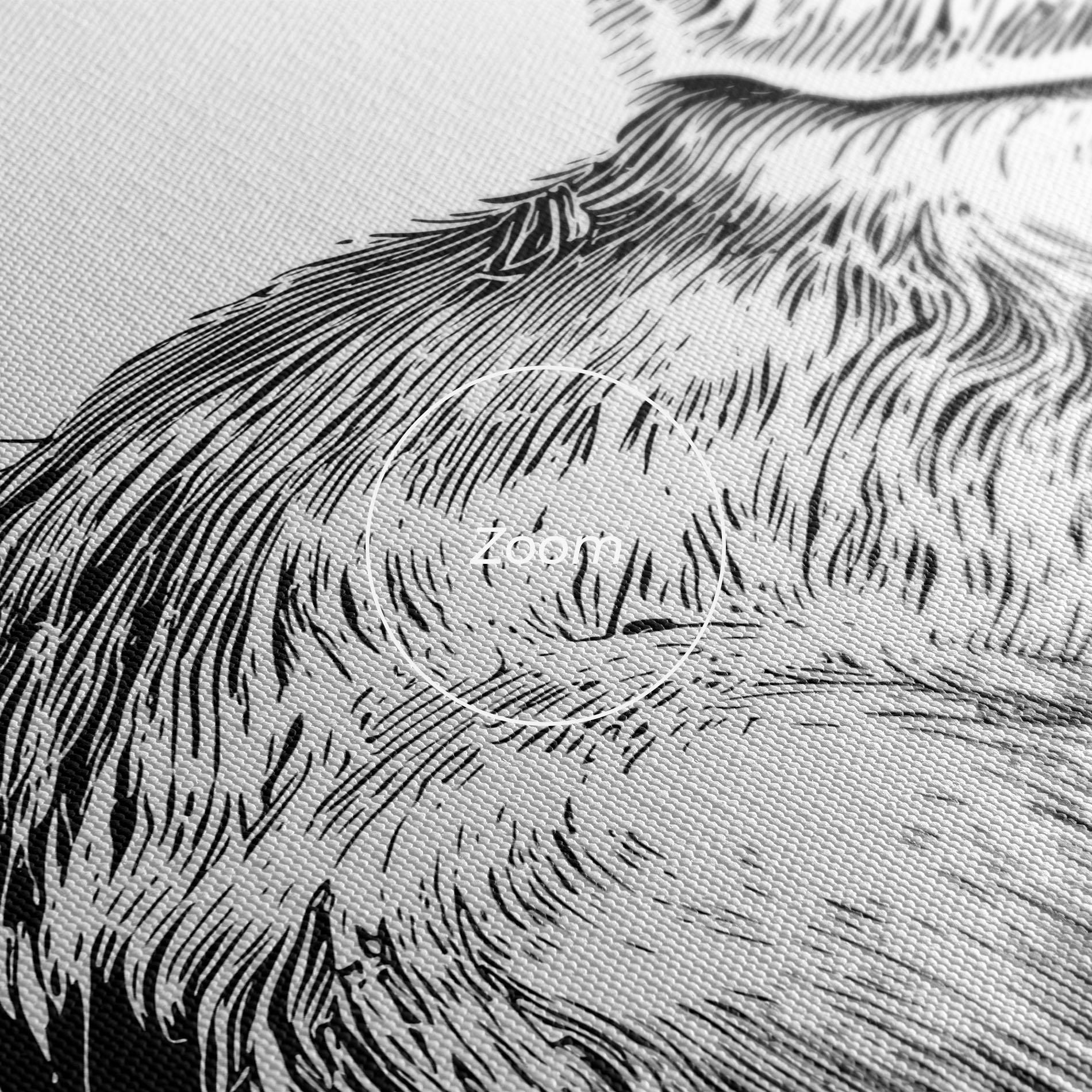 Tablou Canvas Bunny Black Lines mockup 3