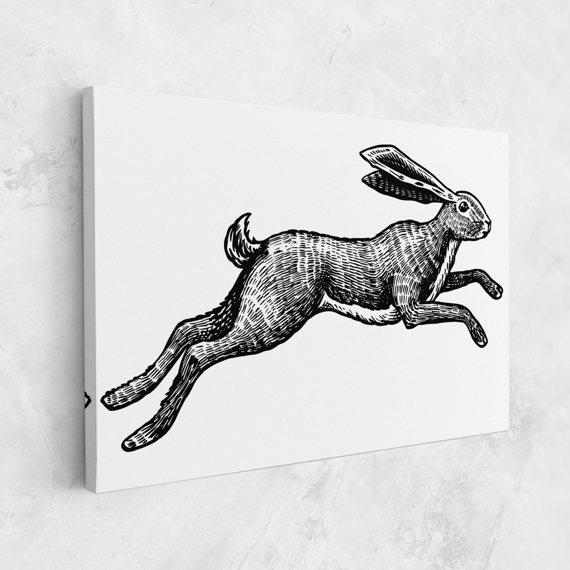 Tablou Canvas Black Line Bunny mockup 1