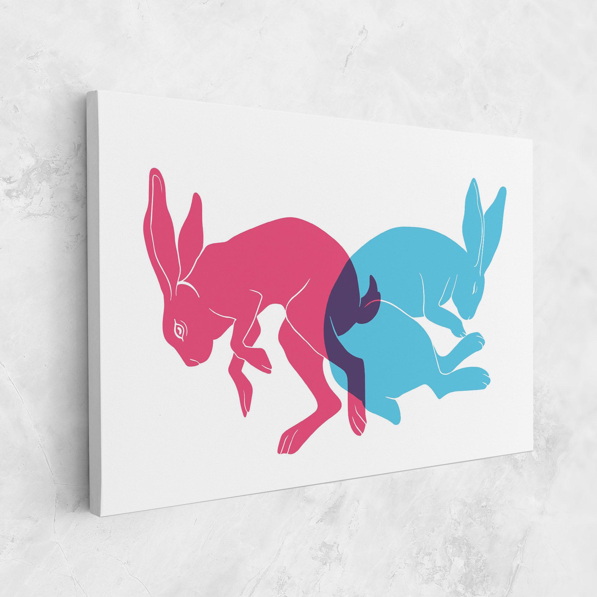 Tablou Canvas Rabbits Riso mockup 1