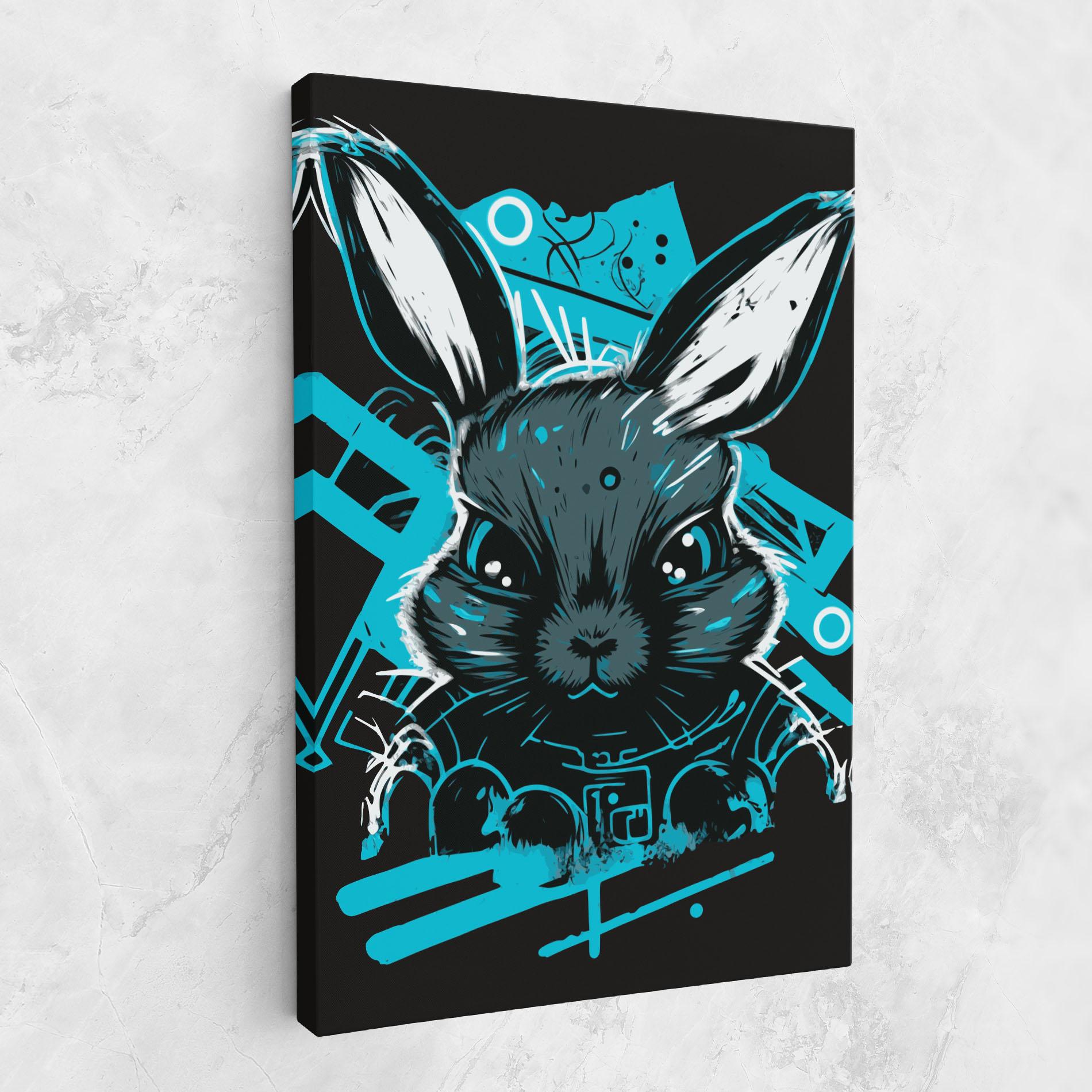 Tablou Canvas Grey Blue Bunny mockup 1