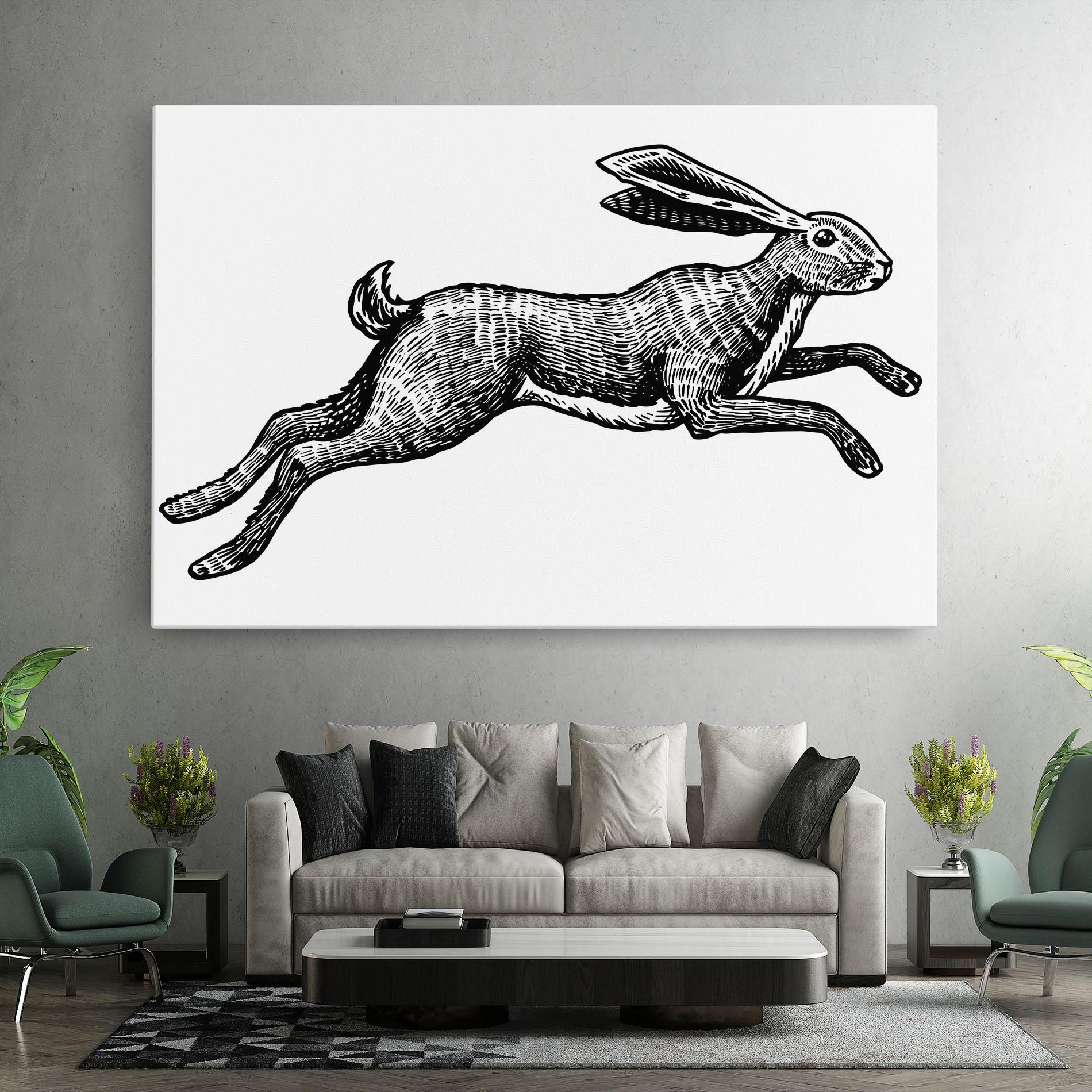 Tablou Canvas Black Line Bunny mockup 7