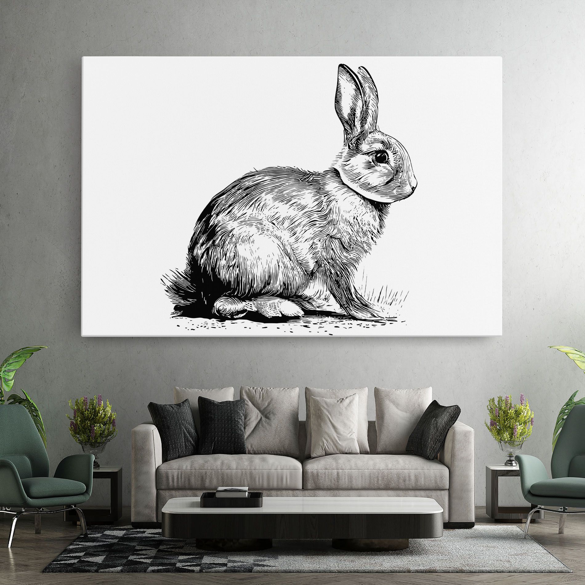 Bunny Black Lines mockup 7