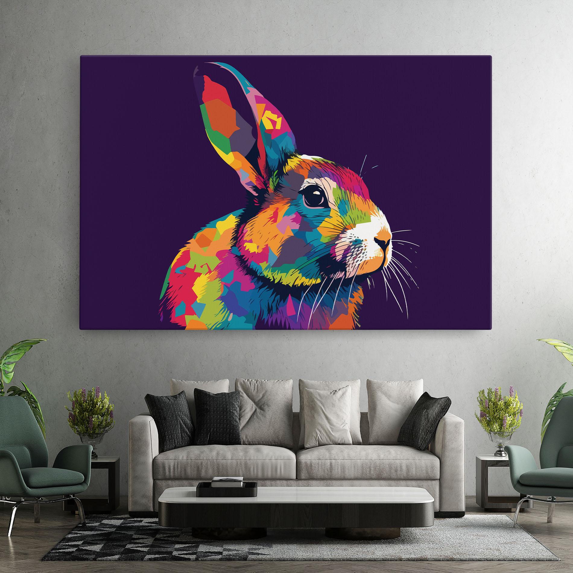 Tablou Canvas Bunny On Purple mockup 7