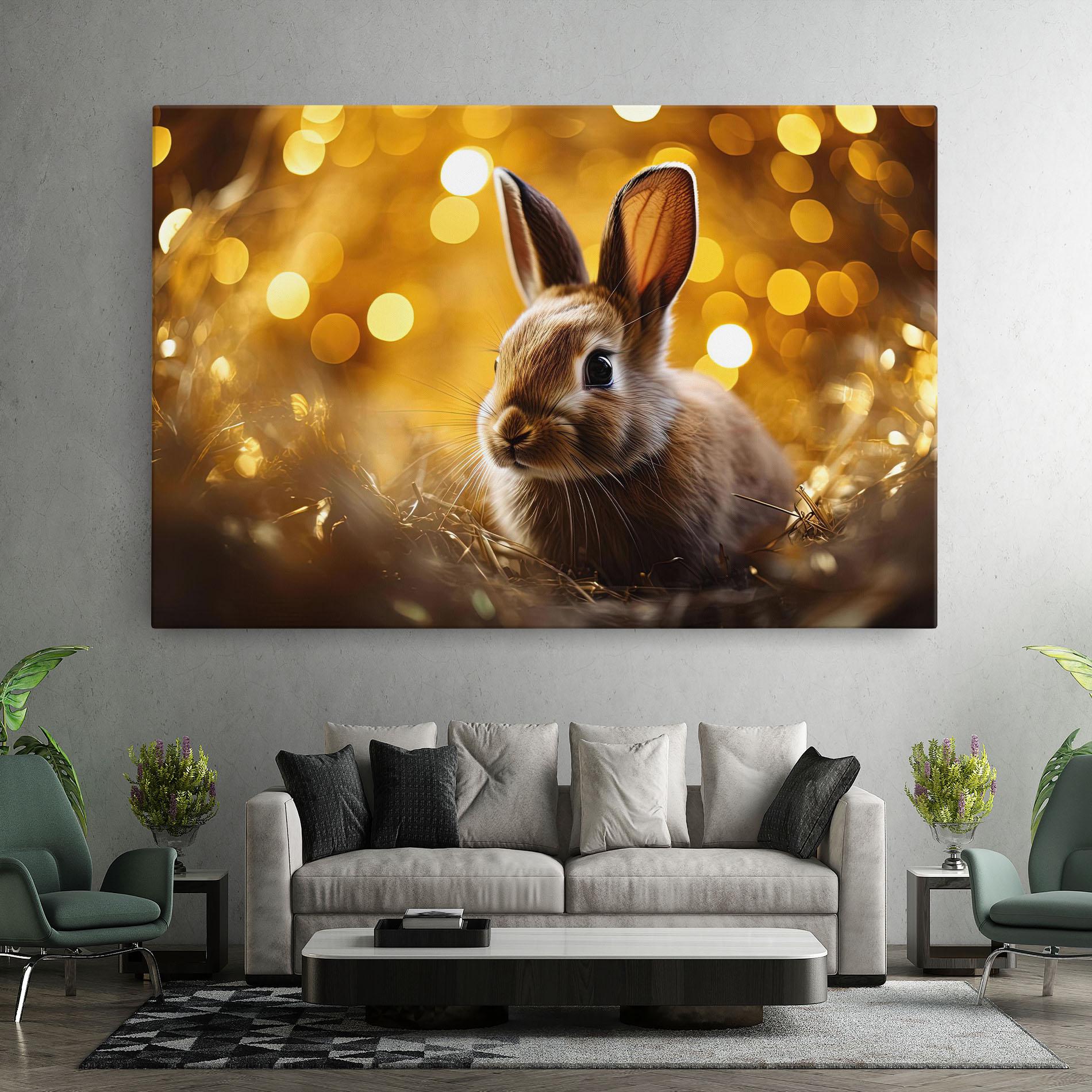 Tablou Canvas Gold Lights Bunny mockup 7
