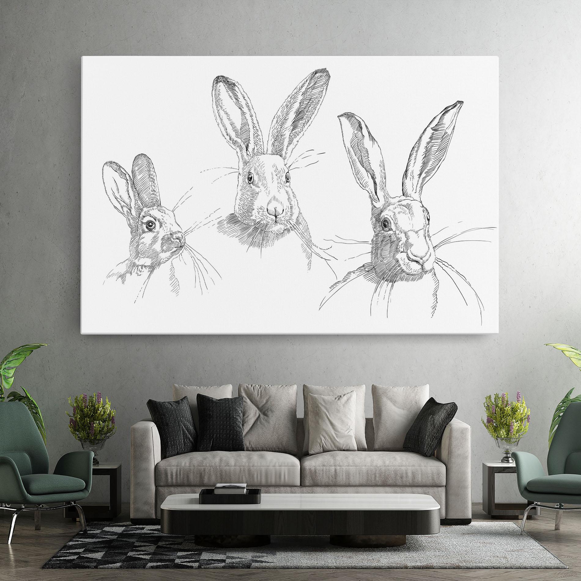 Tablou Canvas Hand Drawn Bunny mockup 7