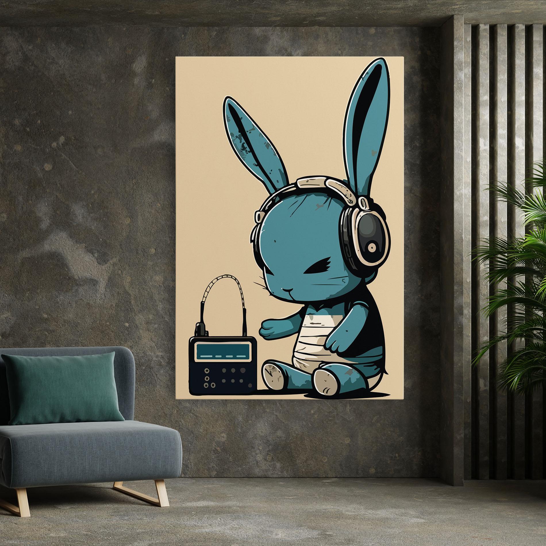 Tablou Canvas Blue Baby Bunny mockup 7