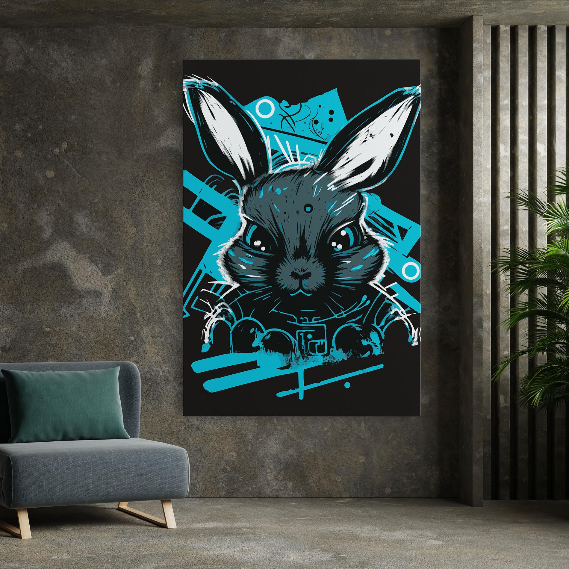 Tablou Canvas Grey Blue Bunny mockup 7