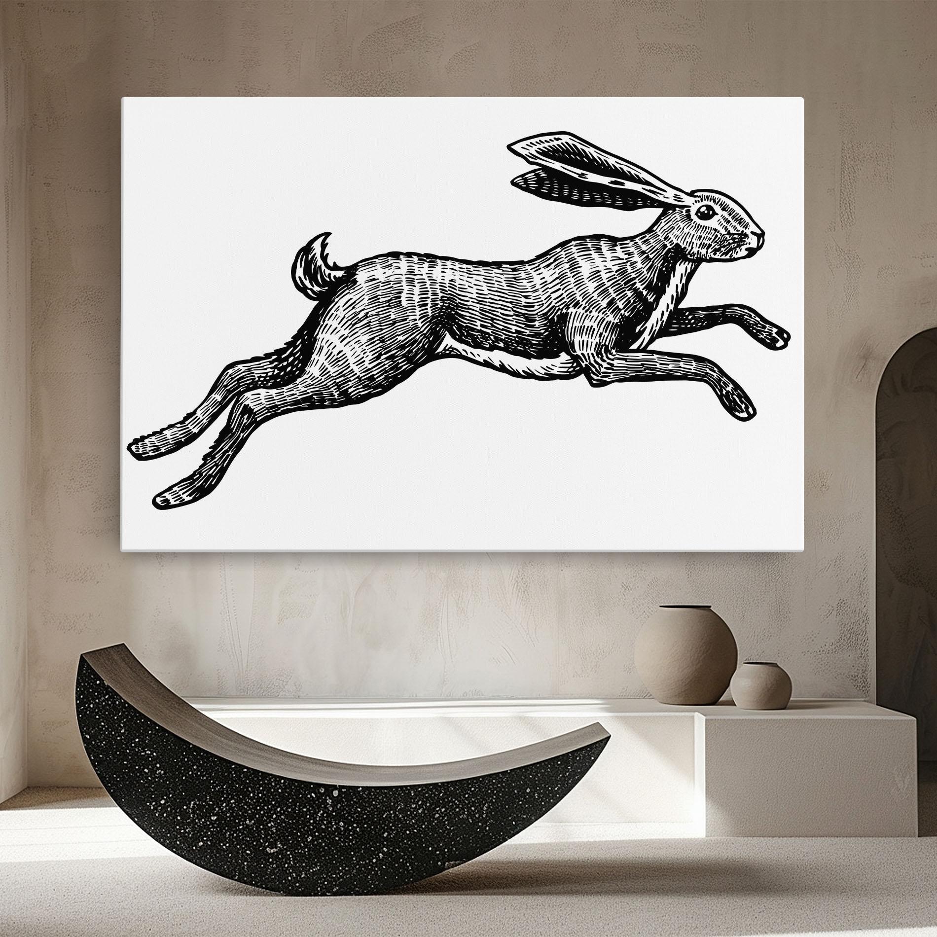 Tablou Canvas Black Line Bunny mockup 8