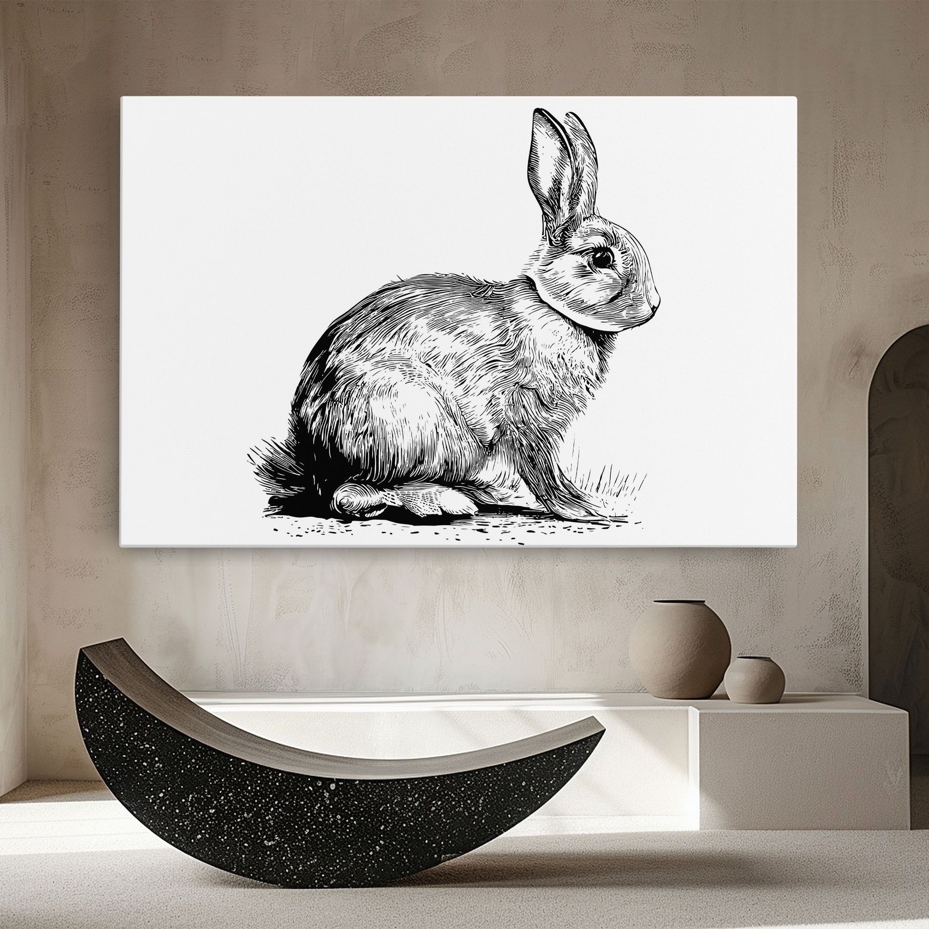 Bunny Black Lines mockup 8