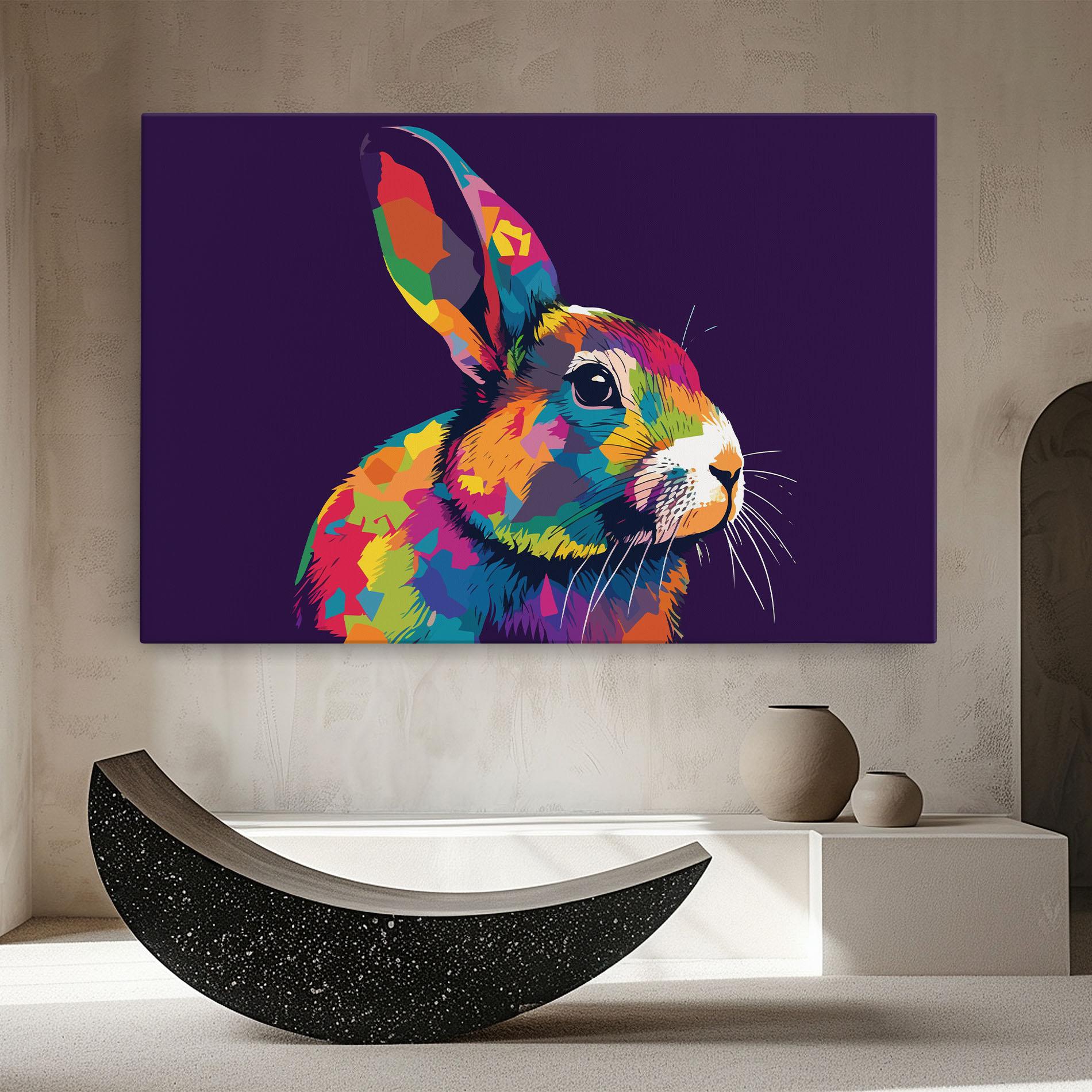 Tablou Canvas Bunny On Purple mockup 8