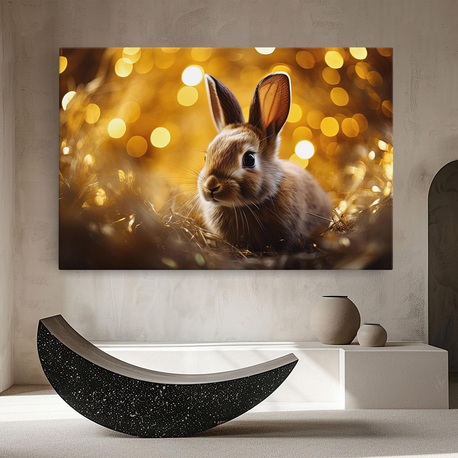 Tablou Canvas Gold Lights Bunny mockup 8