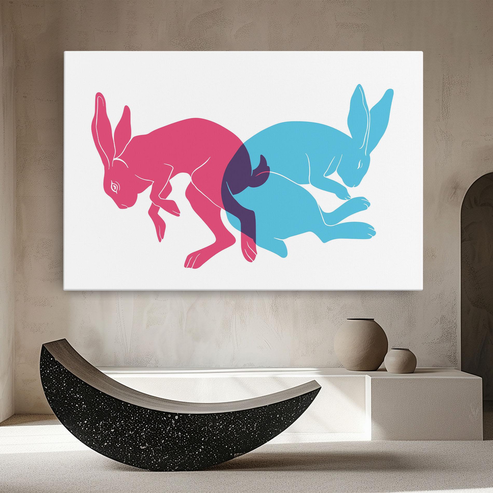 Tablou Canvas Rabbits Riso mockup 8