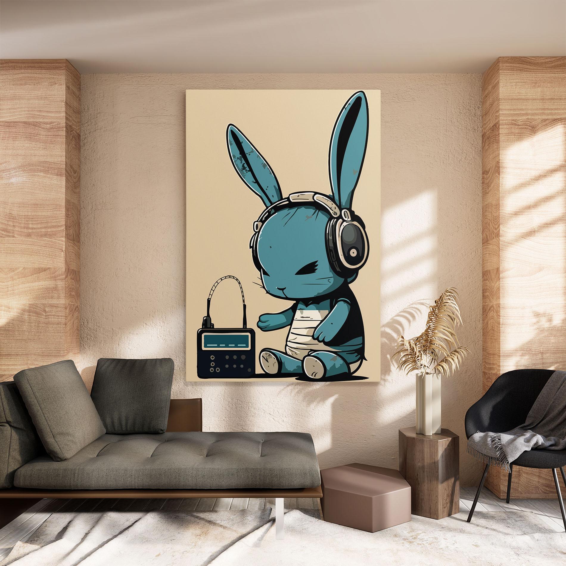 Tablou Canvas Blue Baby Bunny mockup 8