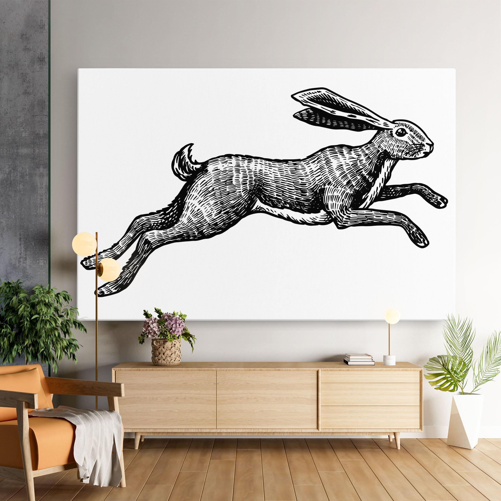Tablou Canvas Black Line Bunny mockup 9