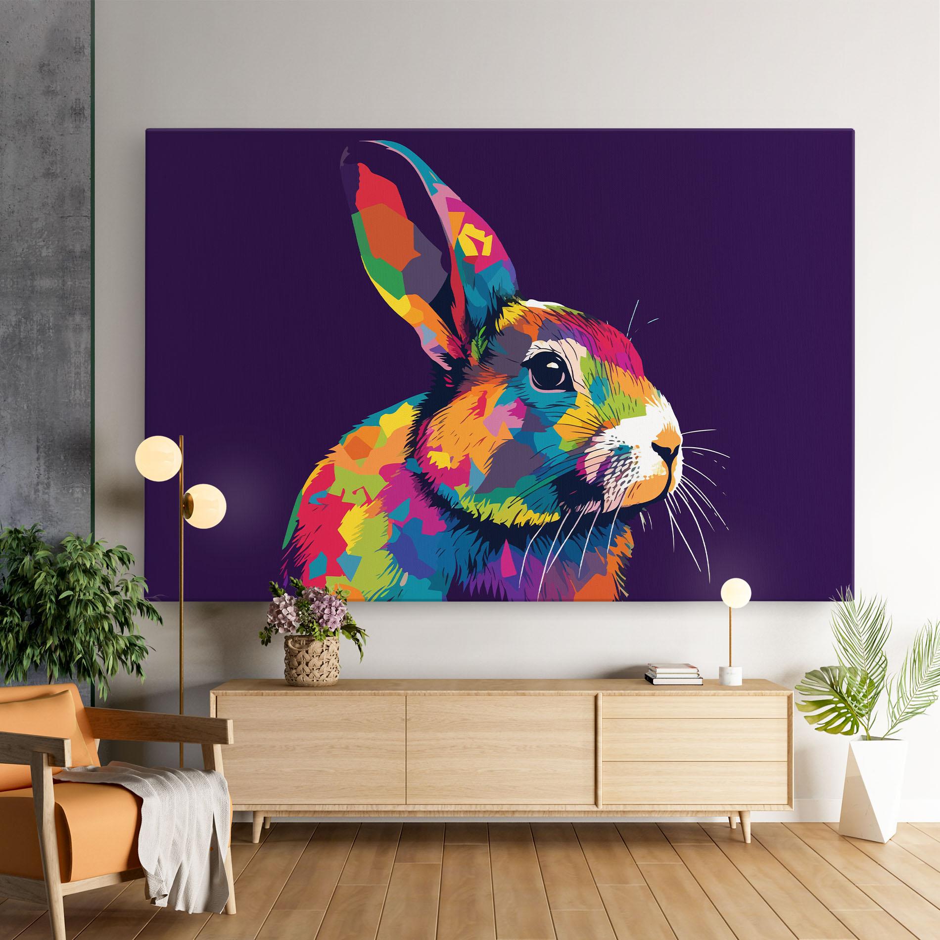 Tablou Canvas Bunny On Purple mockup 9