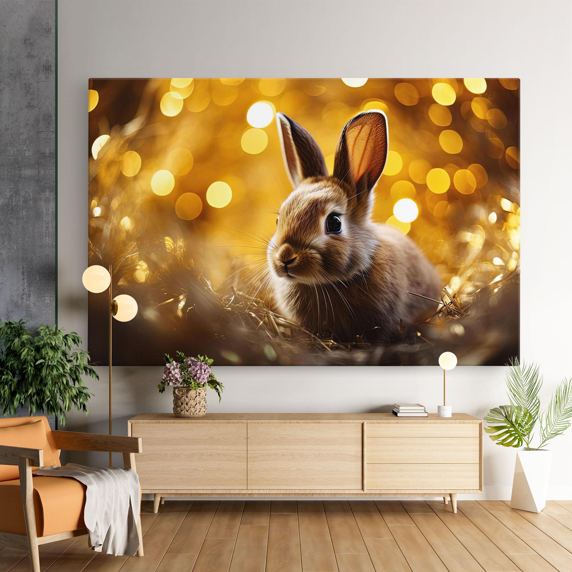 Tablou Canvas Gold Lights Bunny mockup 9