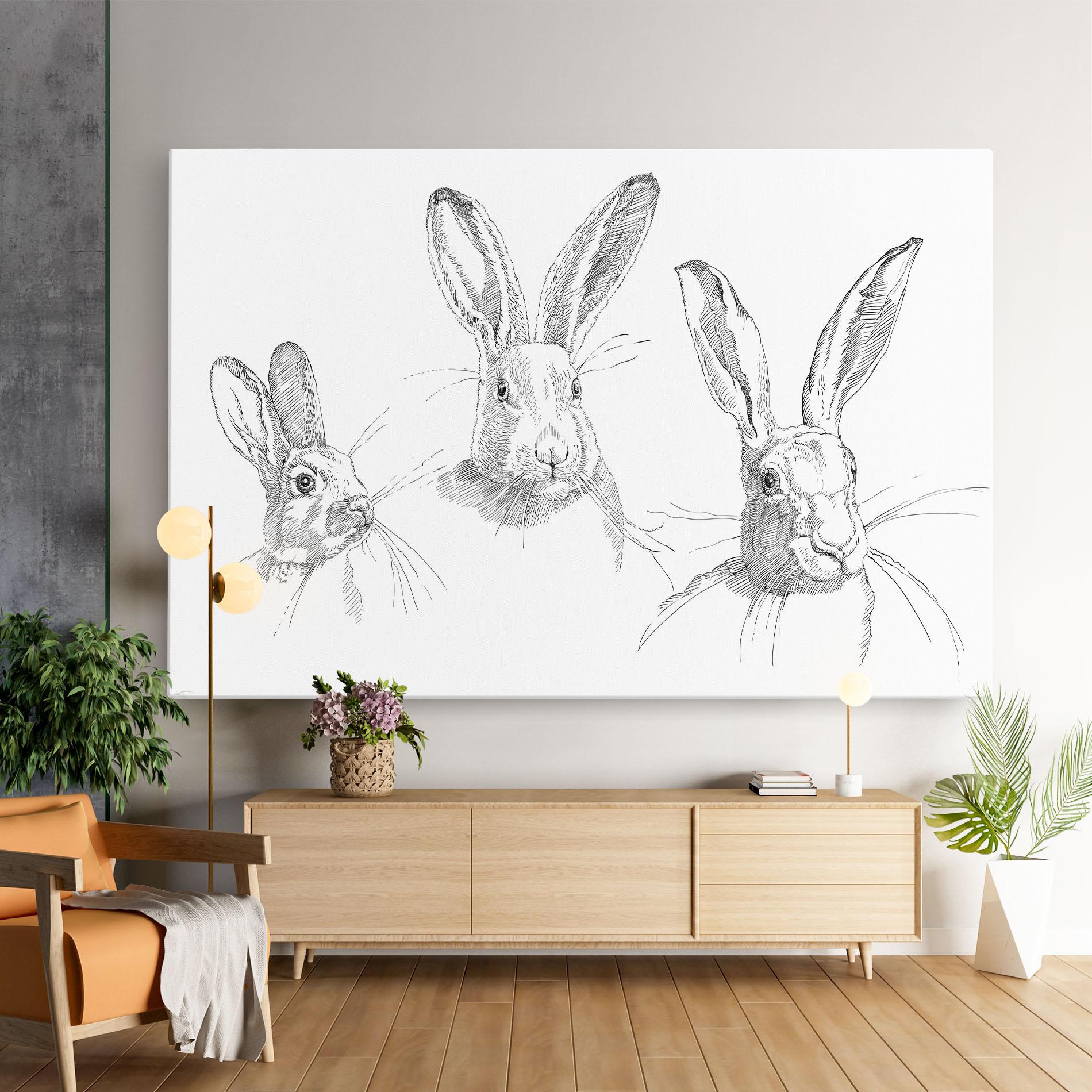 Tablou Canvas Hand Drawn Bunny mockup 9