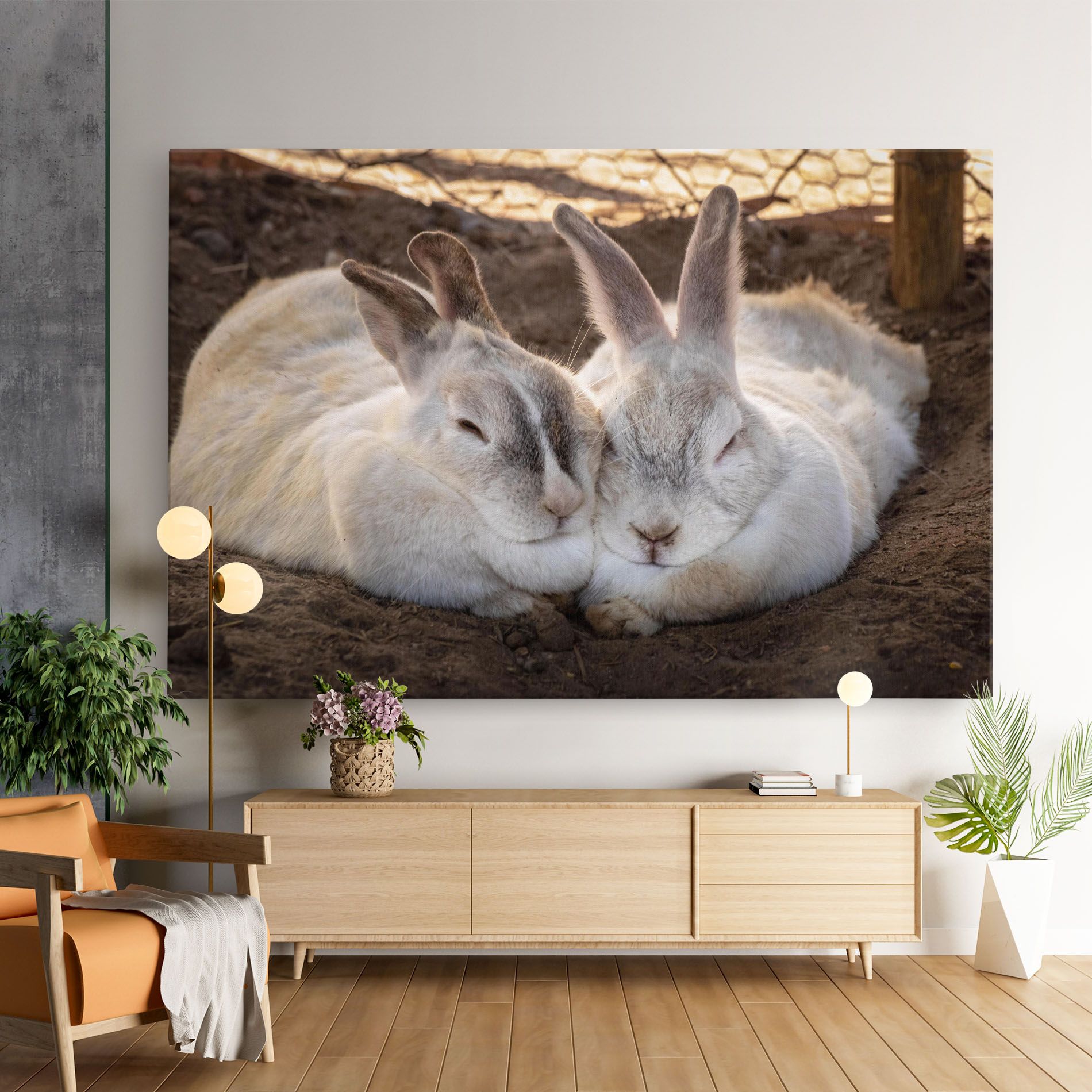 Light Grey Bunny Sleeping mockup 9