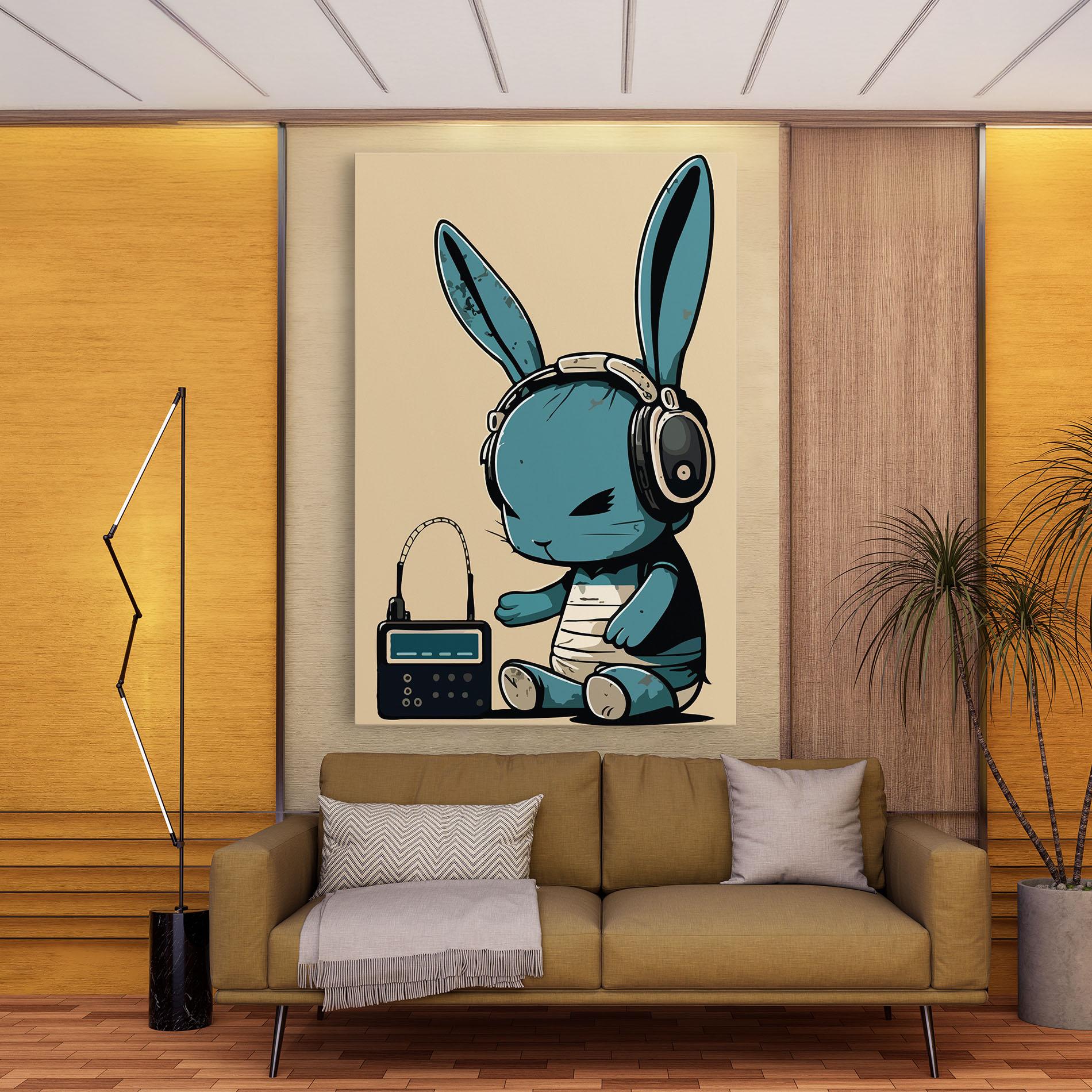 Tablou Canvas Blue Baby Bunny mockup 9