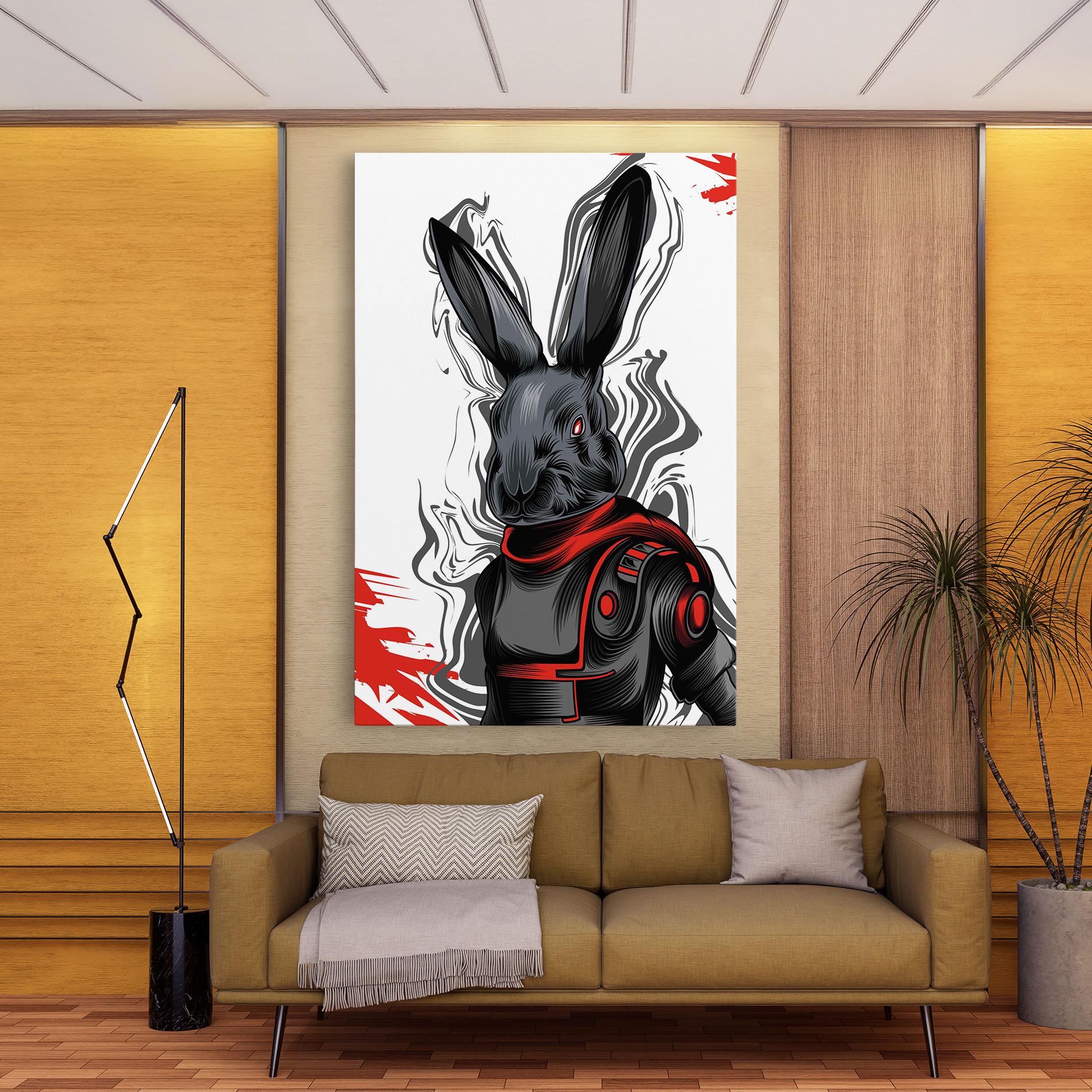Tablou Canvas Cyborg Red Bunny mockup 9