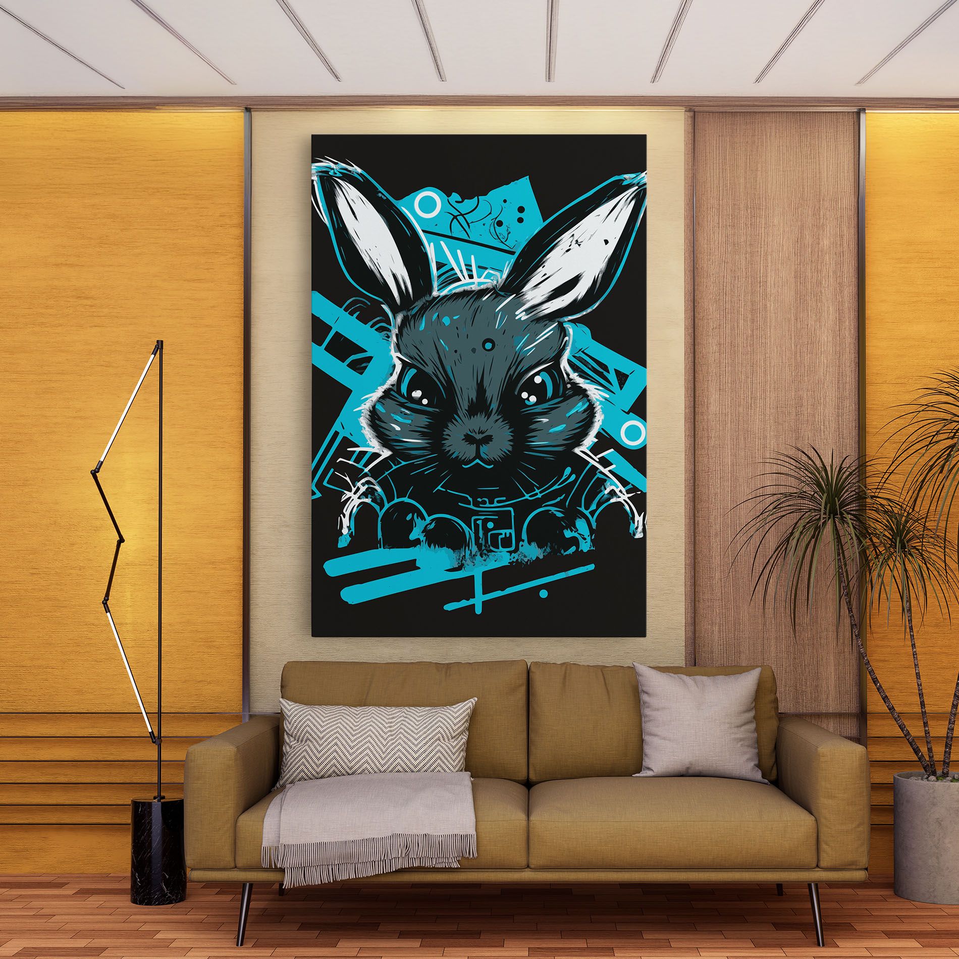 Grey Blue Bunny mockup 9